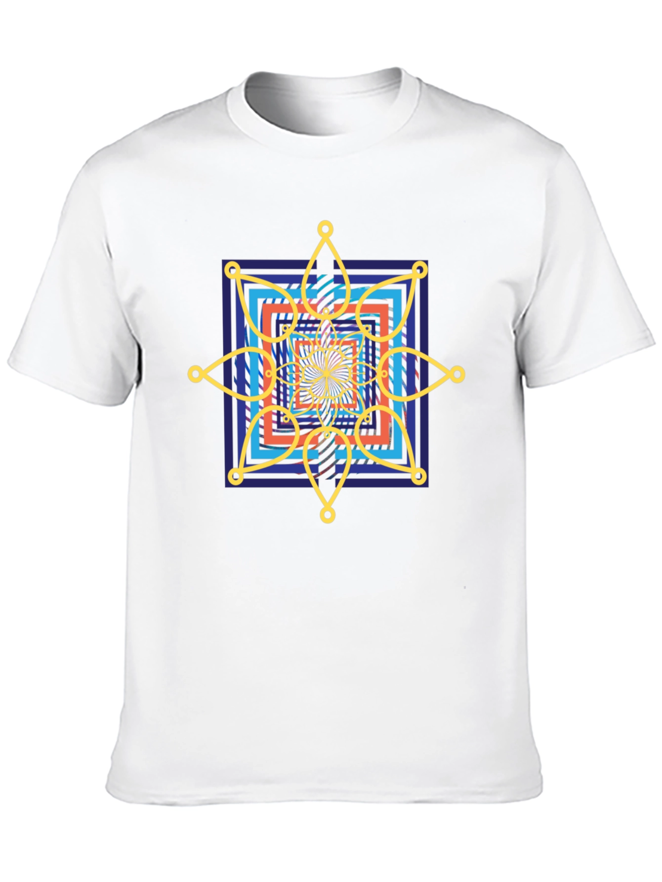 Geometric Mandala Graphic Tee - Stylish Mens Black T-Shirt
