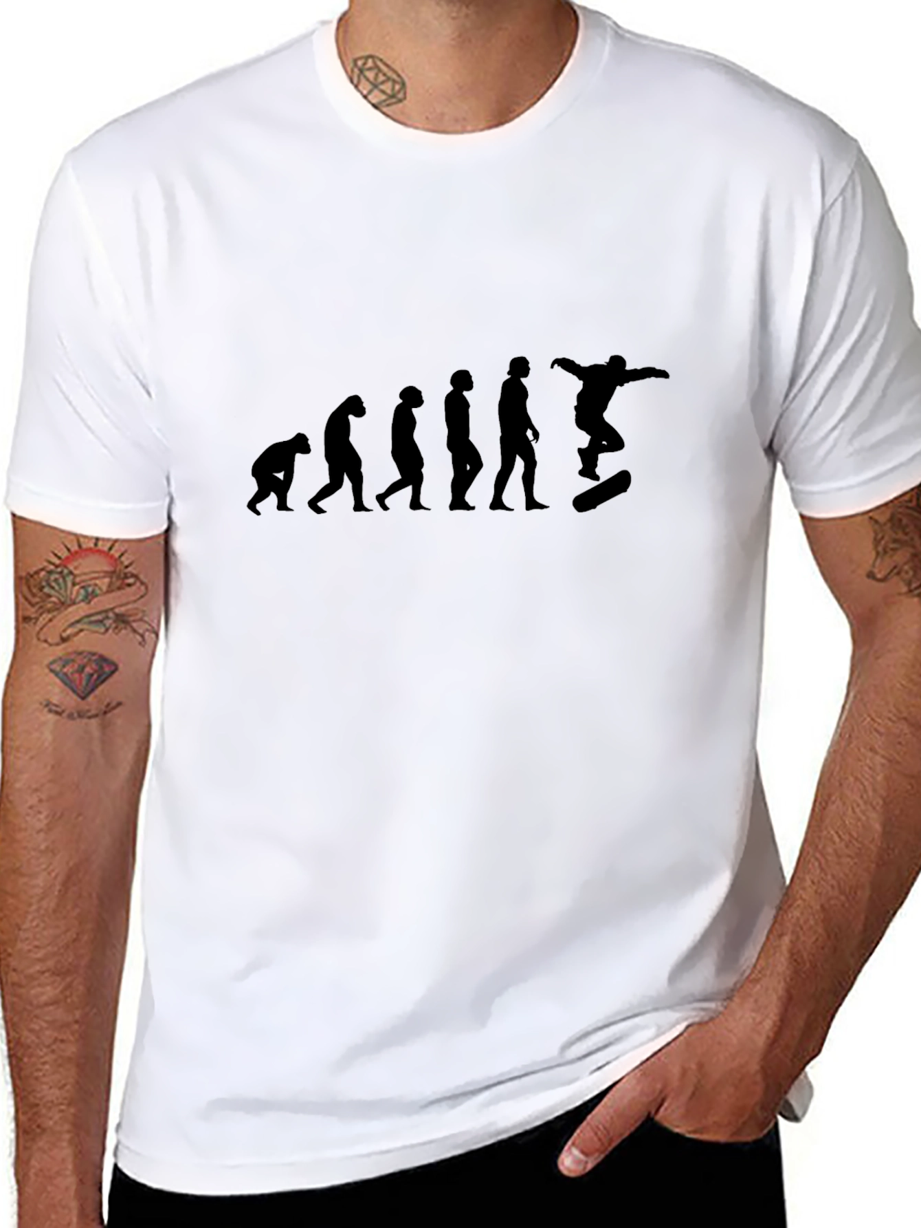 Evolution of Skateboarding Black T-Shirt