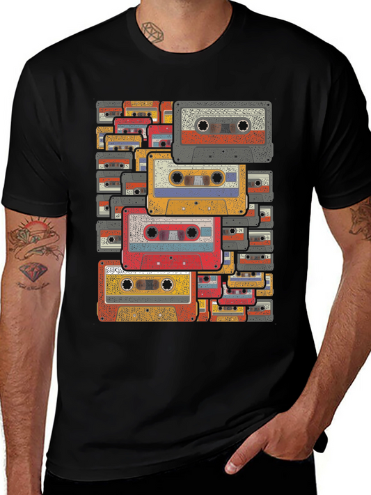 Retro Cassette Tape Graphic Tee - Vintage Music Lover Shirt