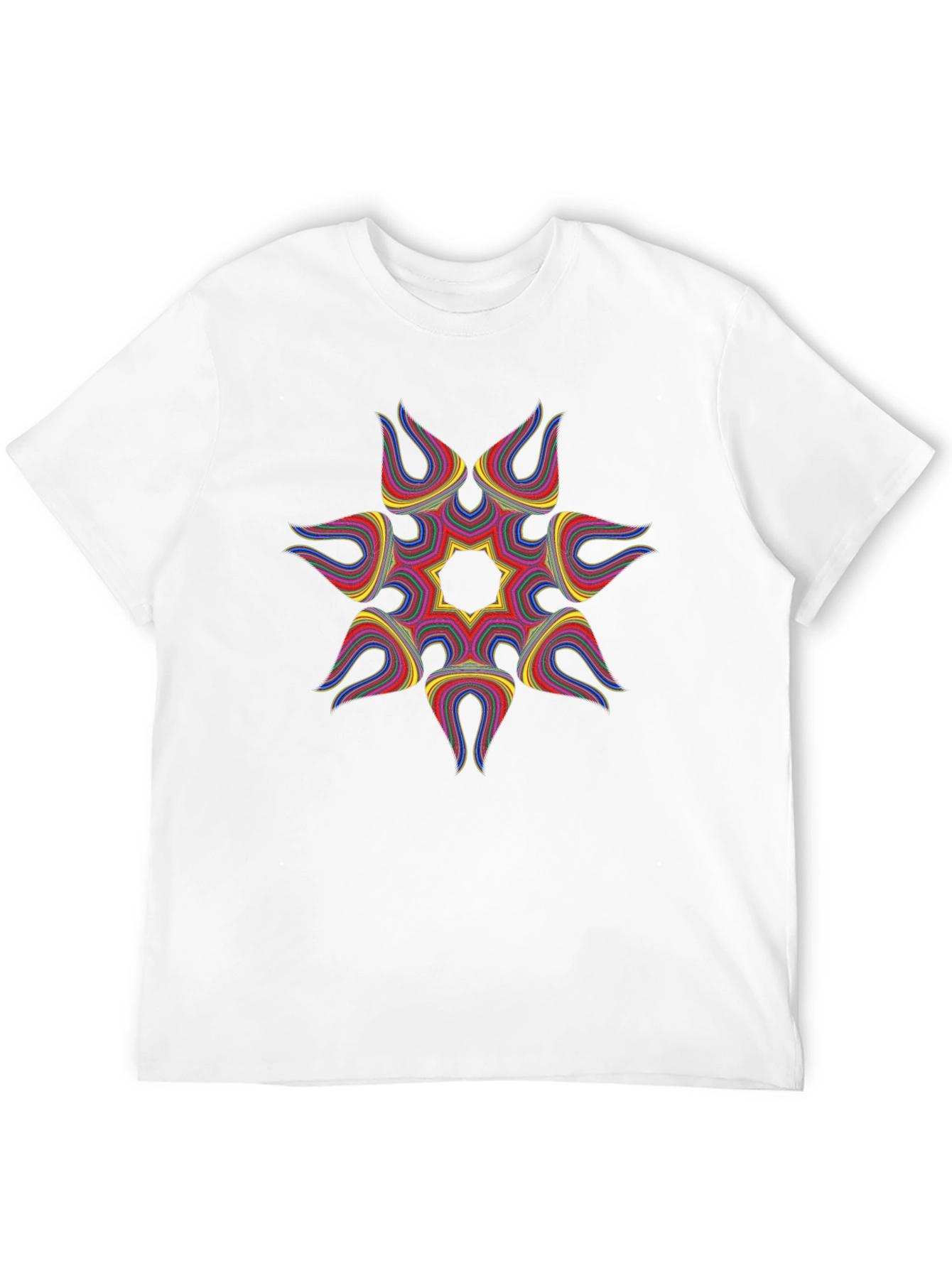 Geometric Starburst Graphic Black T-Shirt