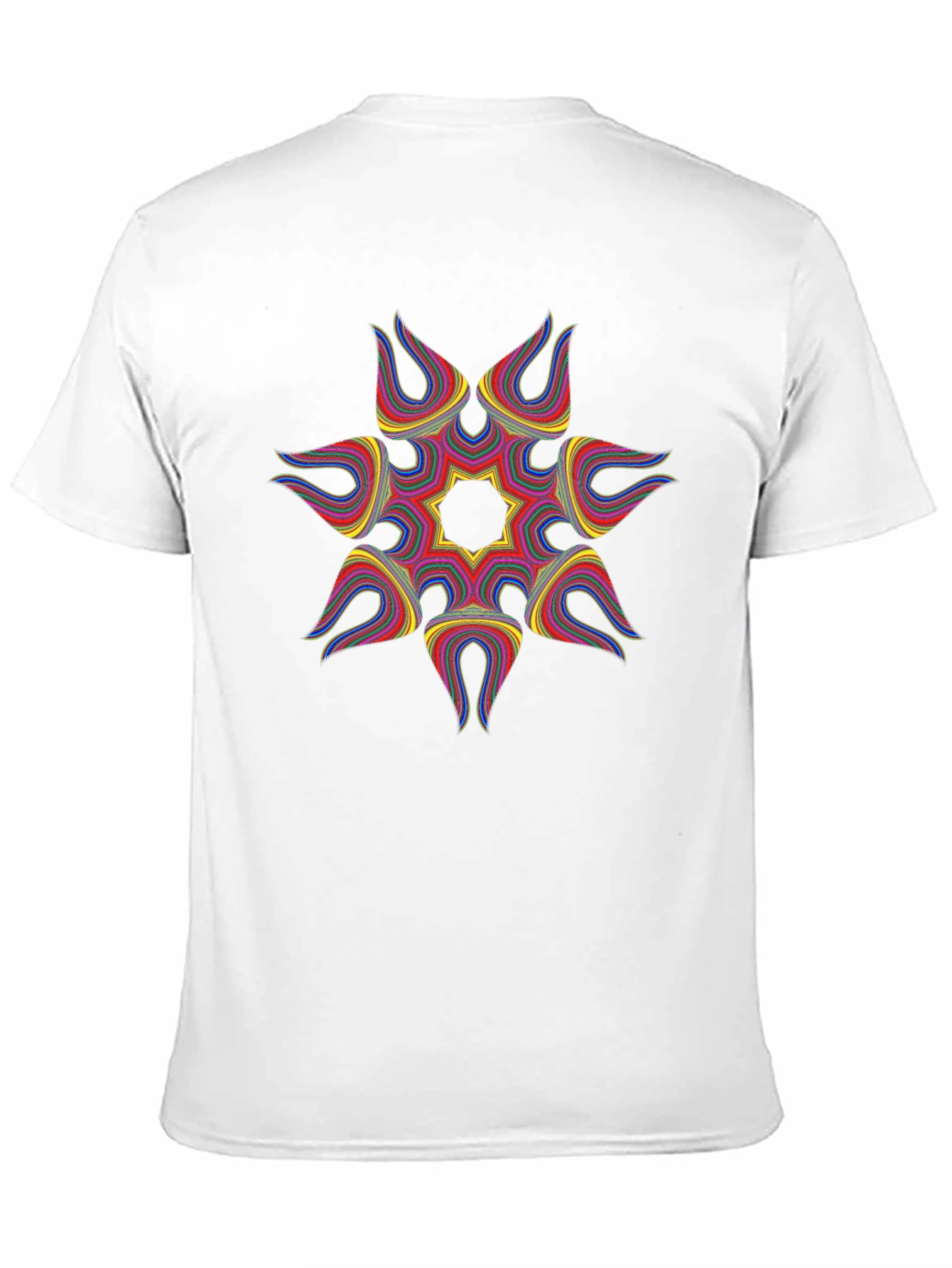 Geometric Starburst Graphic Black T-Shirt