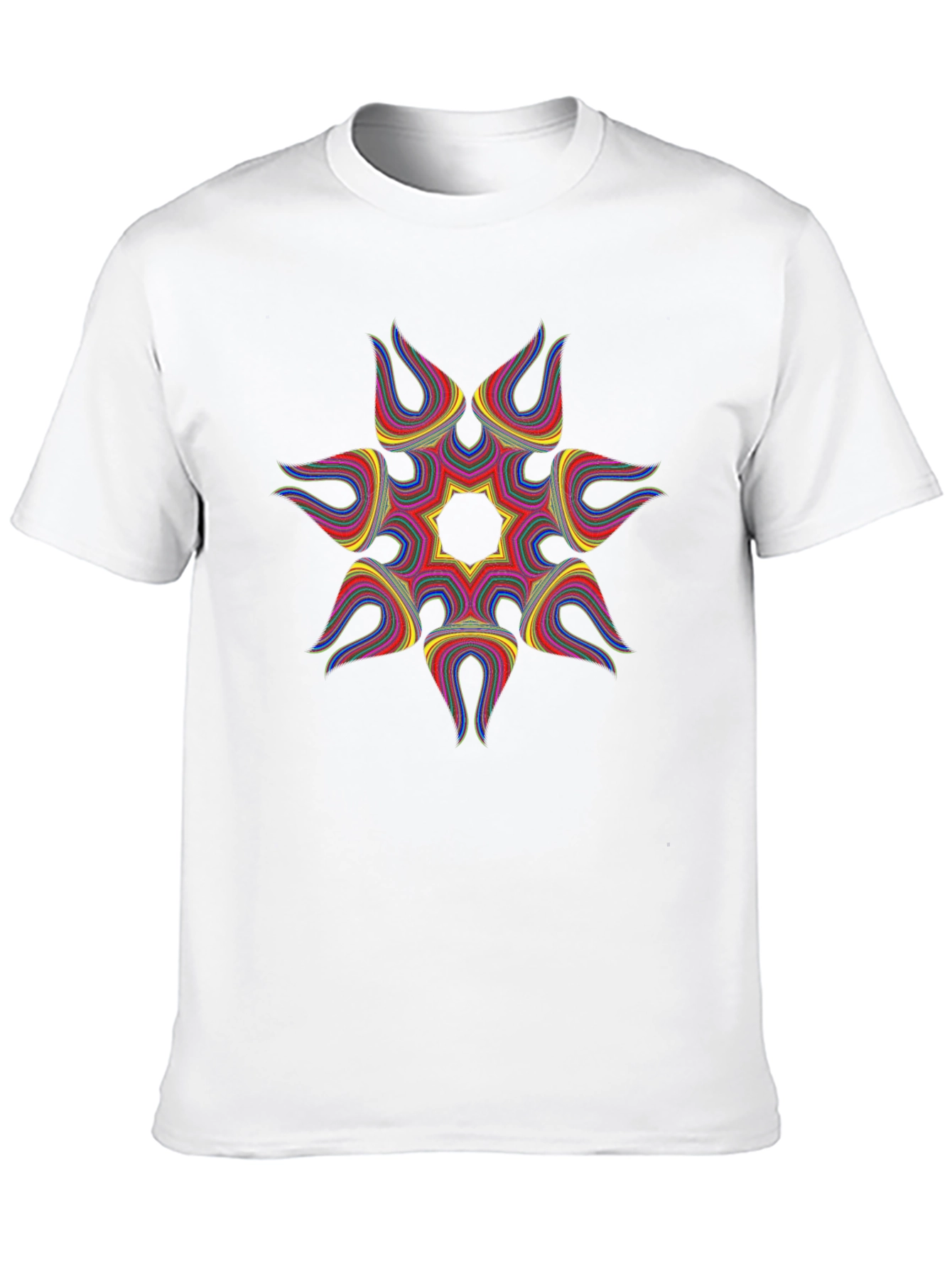 Geometric Starburst Graphic Black T-Shirt