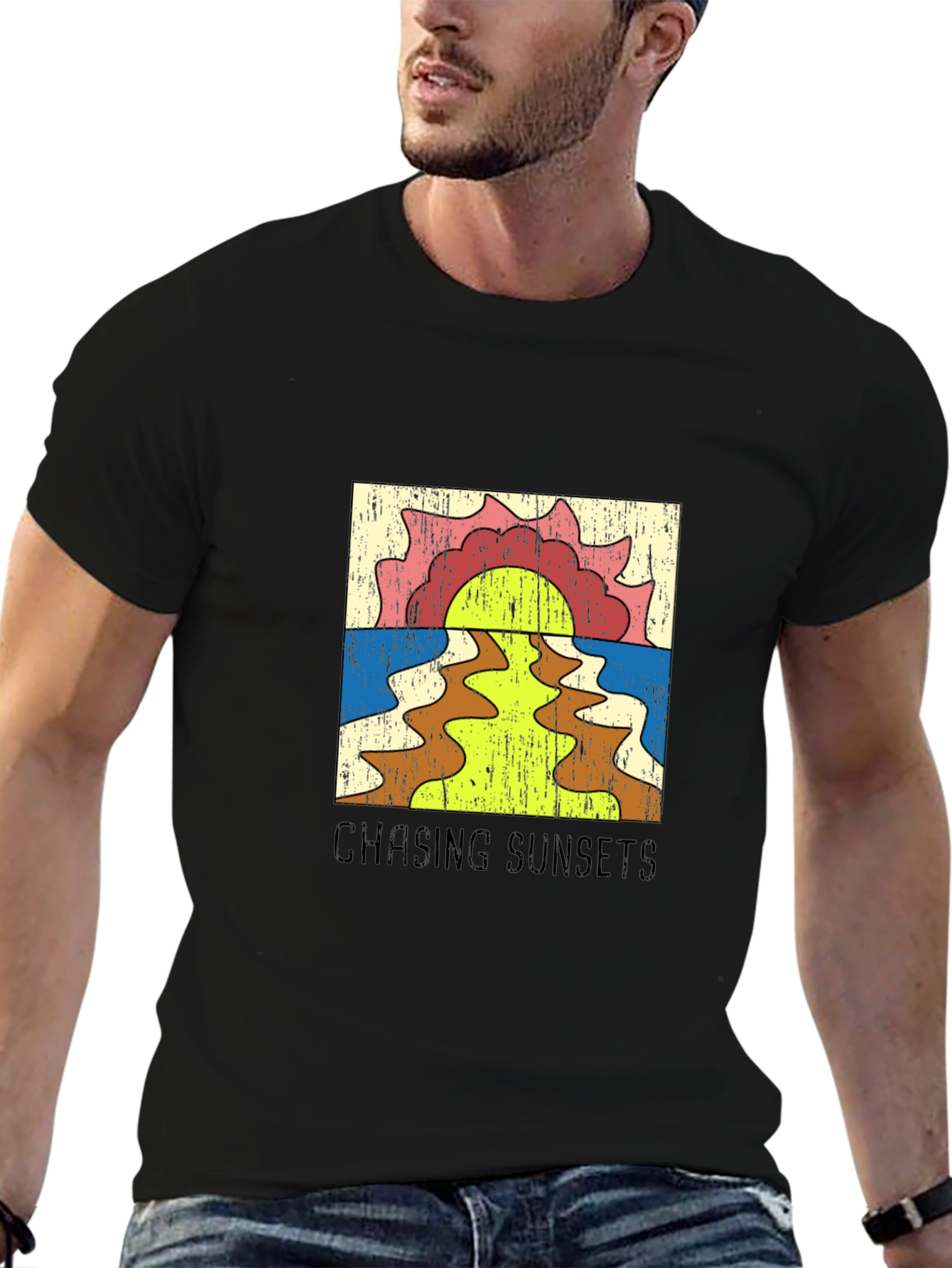 Retro Chasing Sunsets Graphic Tee
