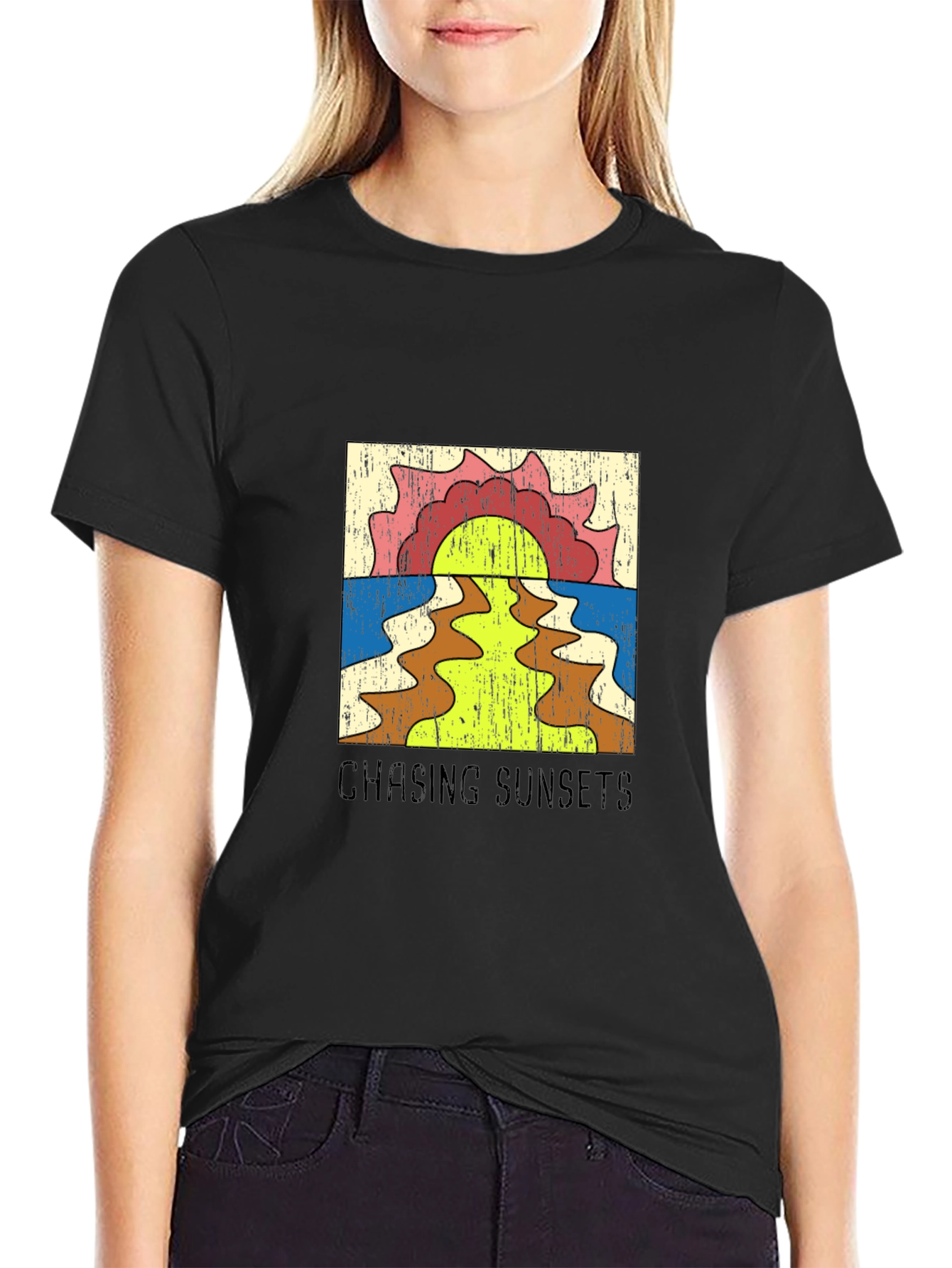 Retro Chasing Sunsets Graphic Tee