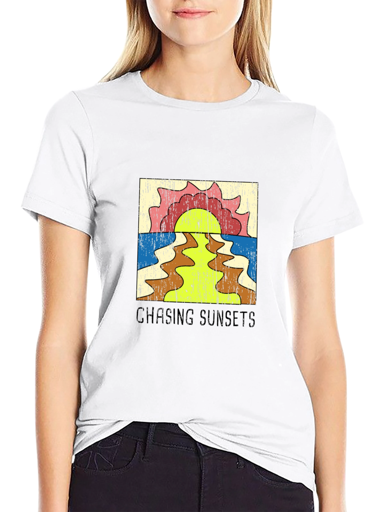 Retro Chasing Sunsets Graphic Tee