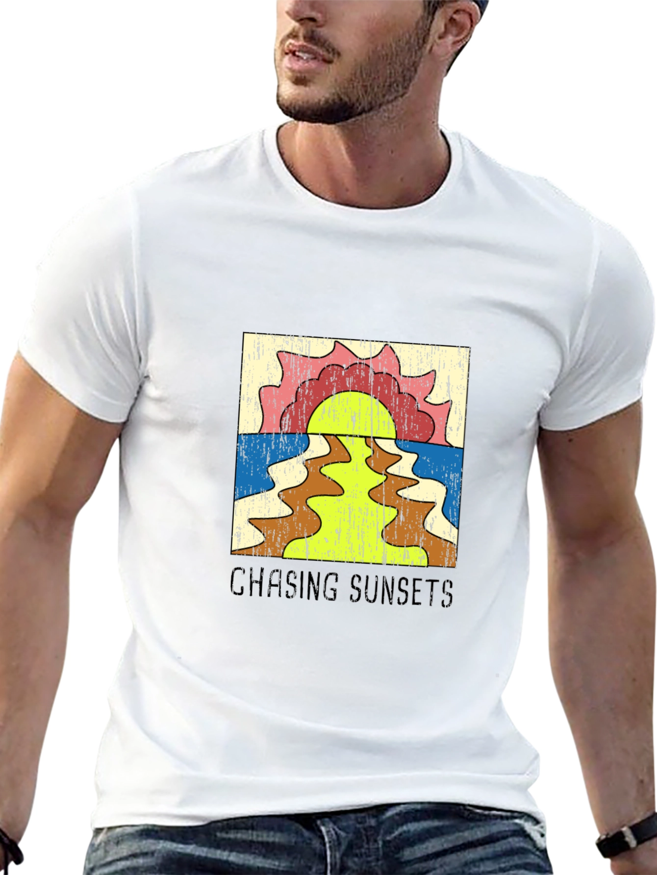 Retro Chasing Sunsets Graphic Tee