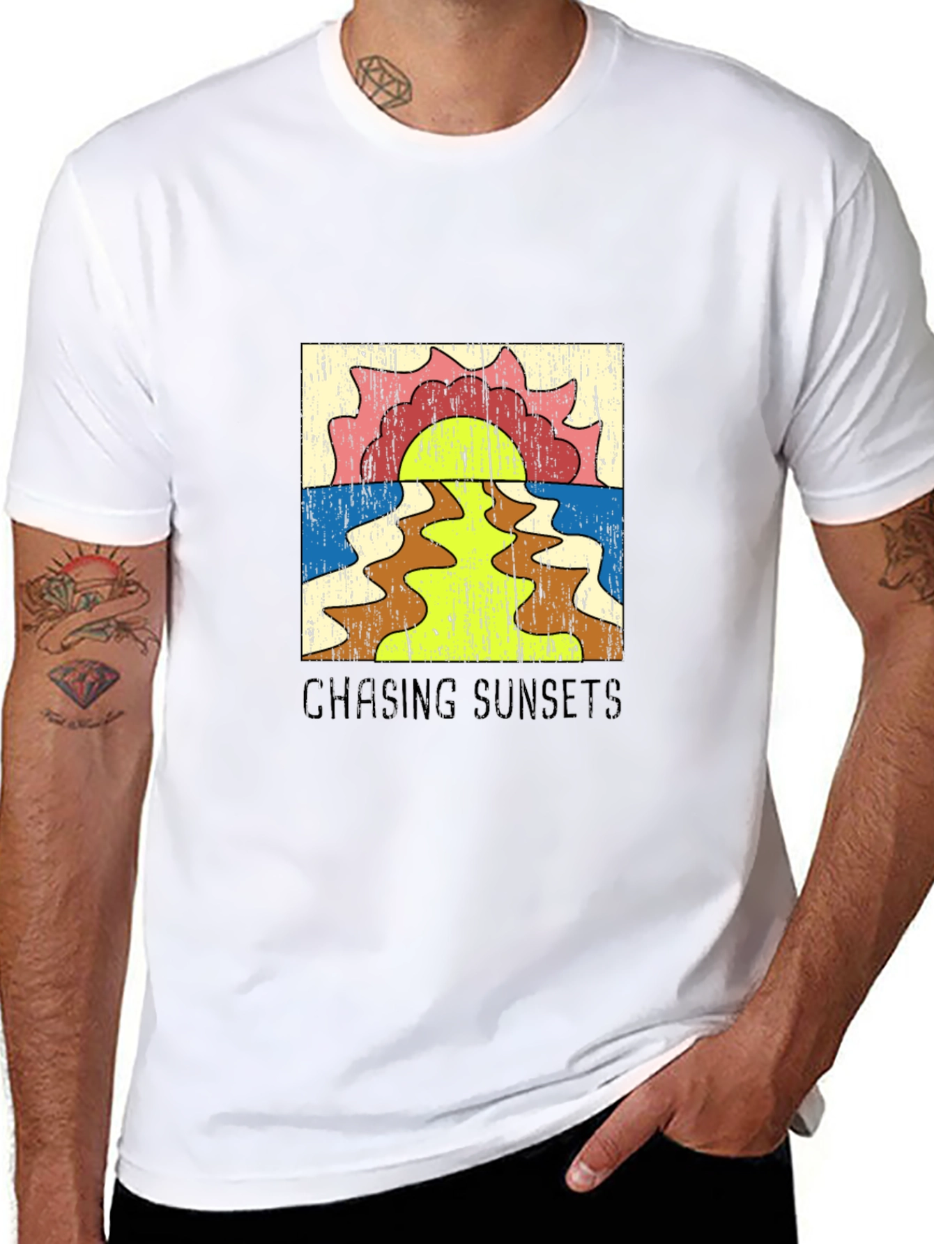 Retro Chasing Sunsets Graphic Tee