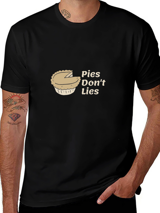 Pies Dont Lies Graphic T-Shirt - Black Cotton Tee