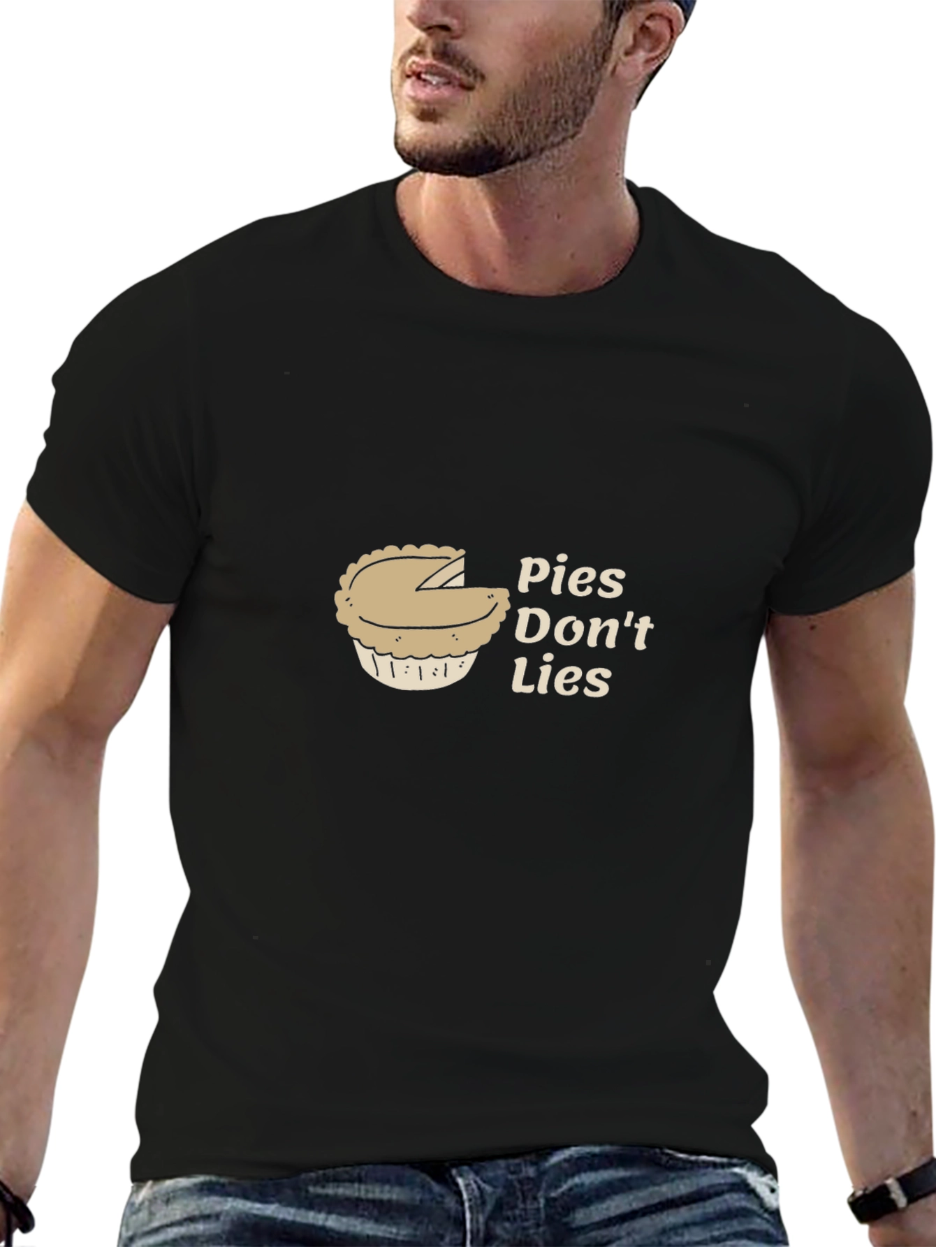 Pies Dont Lies Graphic T-Shirt - Black Cotton Tee