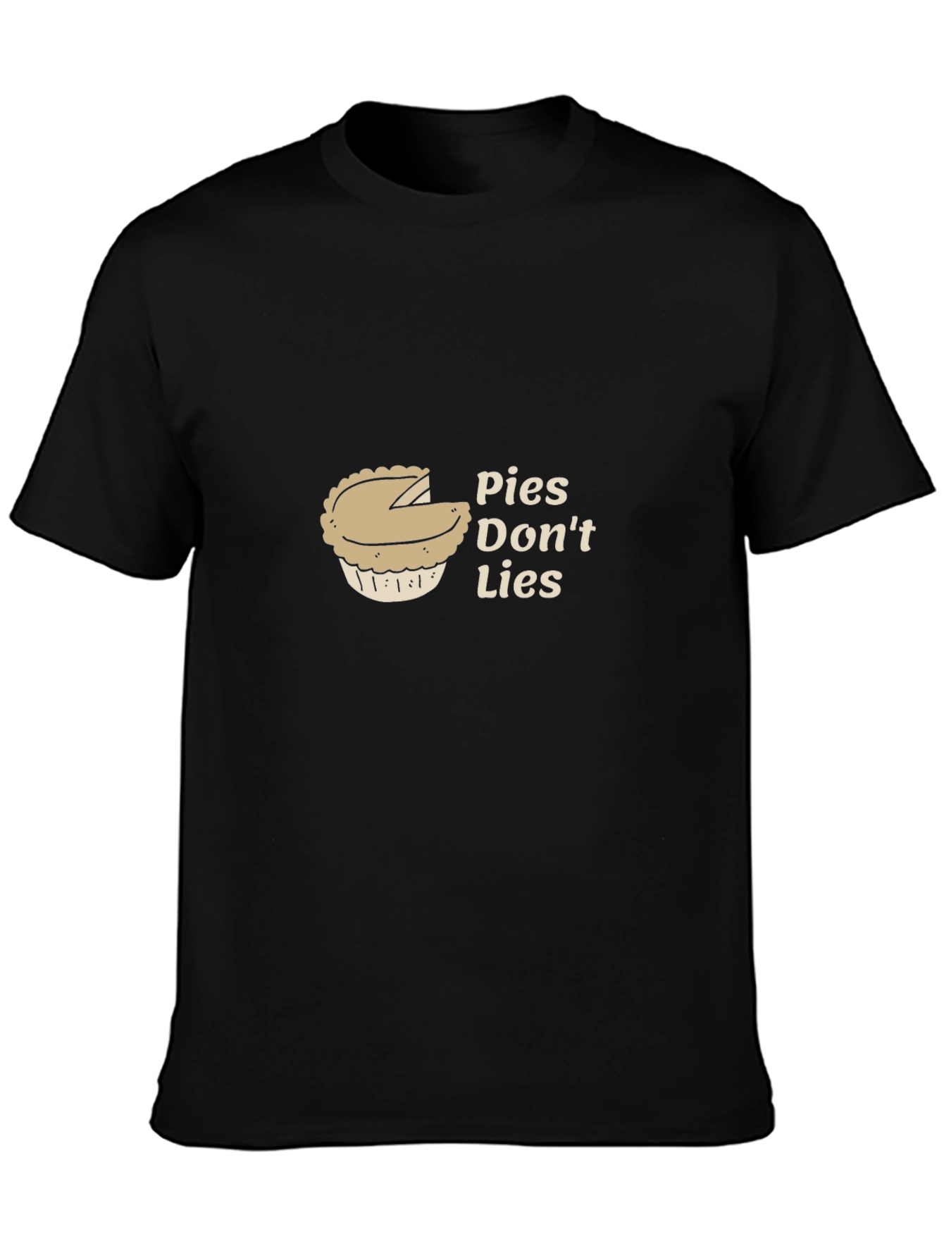 Pies Dont Lies Graphic T-Shirt - Black Cotton Tee