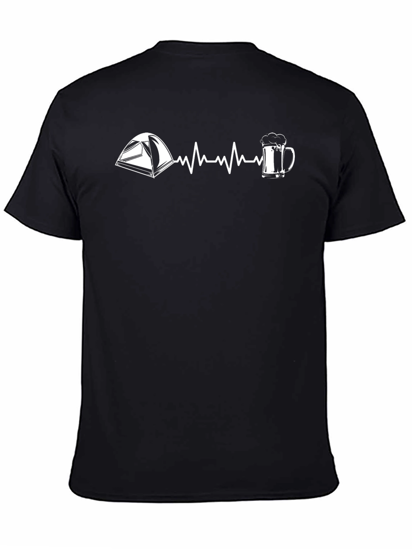 Camping & Beer T-Shirt: Heartbeat Design