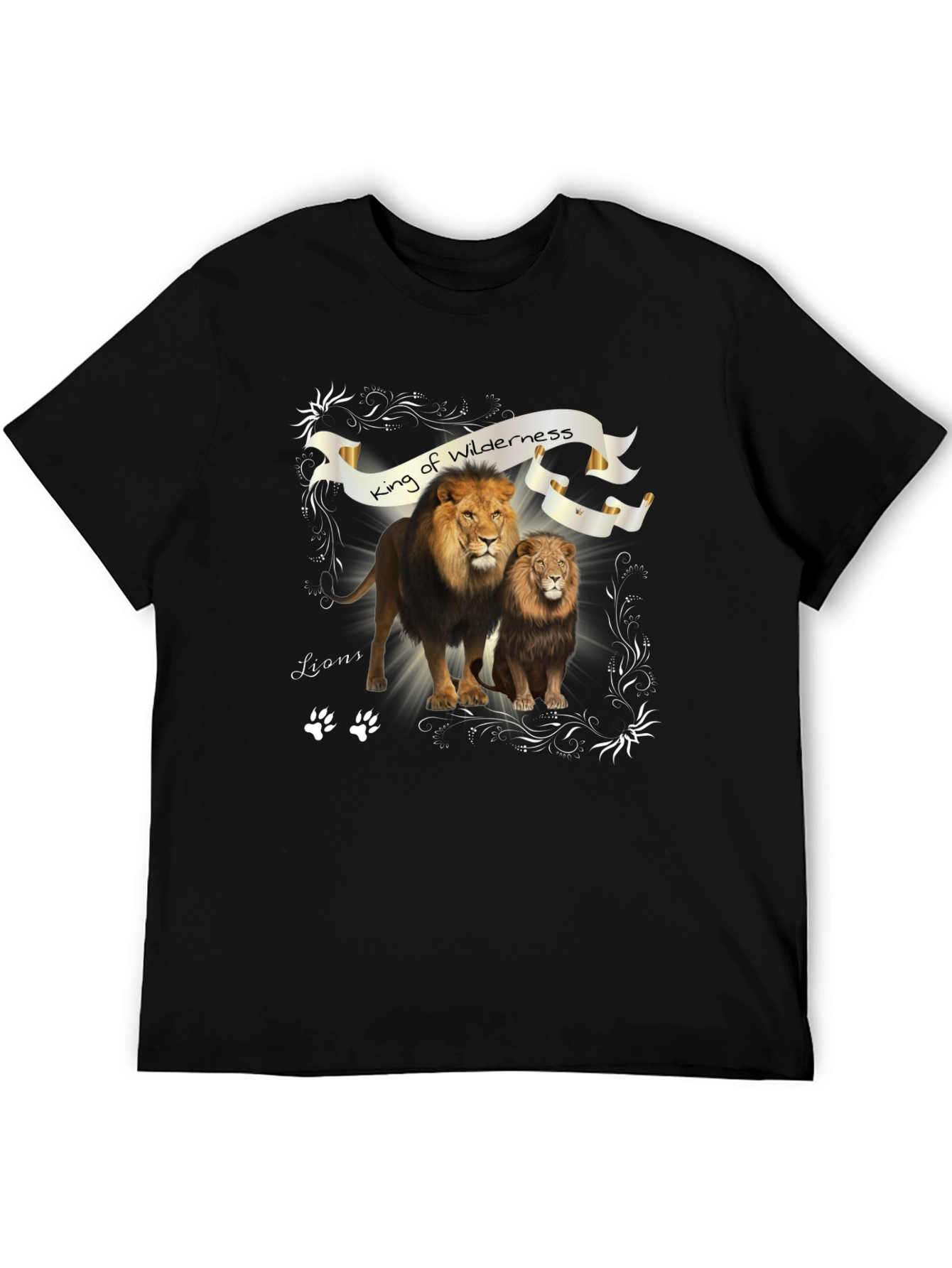 King of Wilderness Lions Black T-Shirt