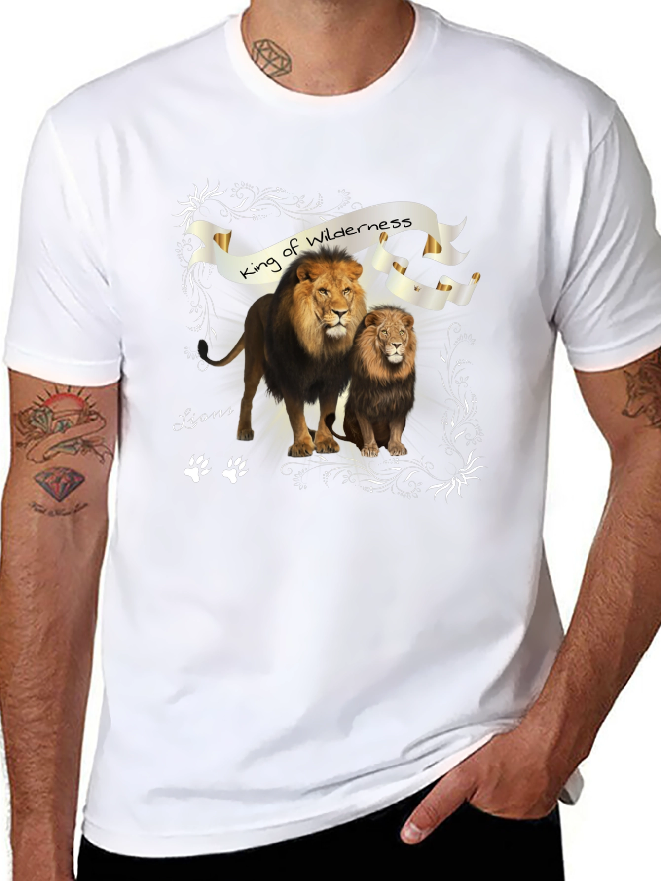 King of Wilderness Lions Black T-Shirt