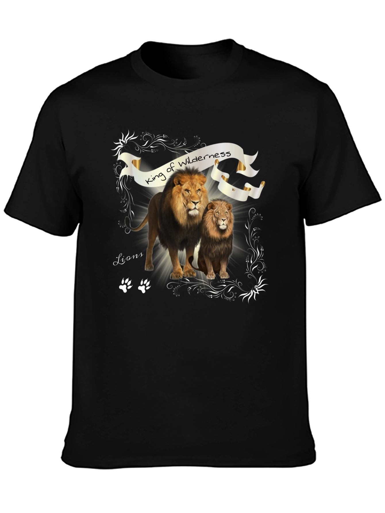 King of Wilderness Lions Black T-Shirt