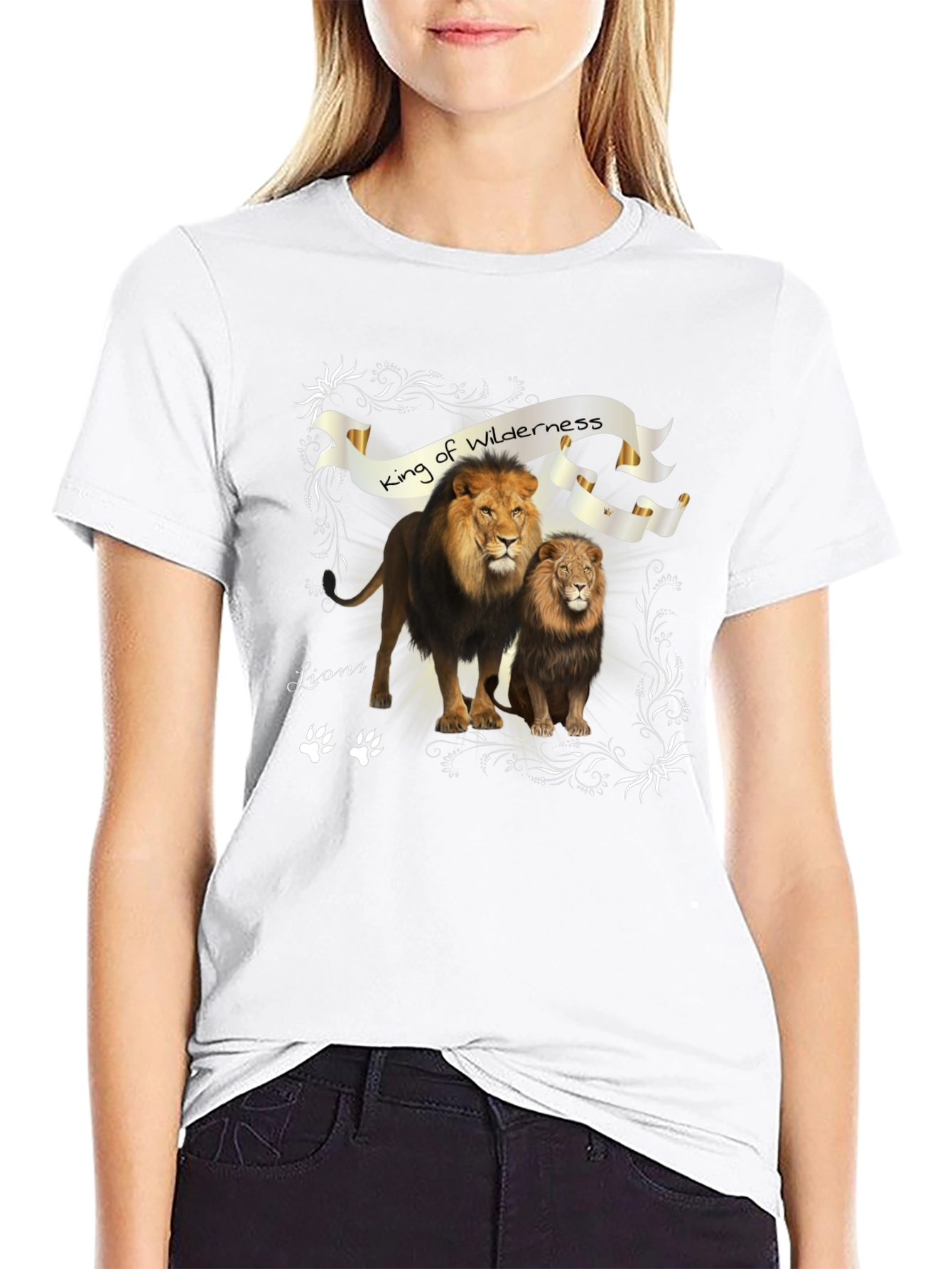 King of Wilderness Lions Black T-Shirt