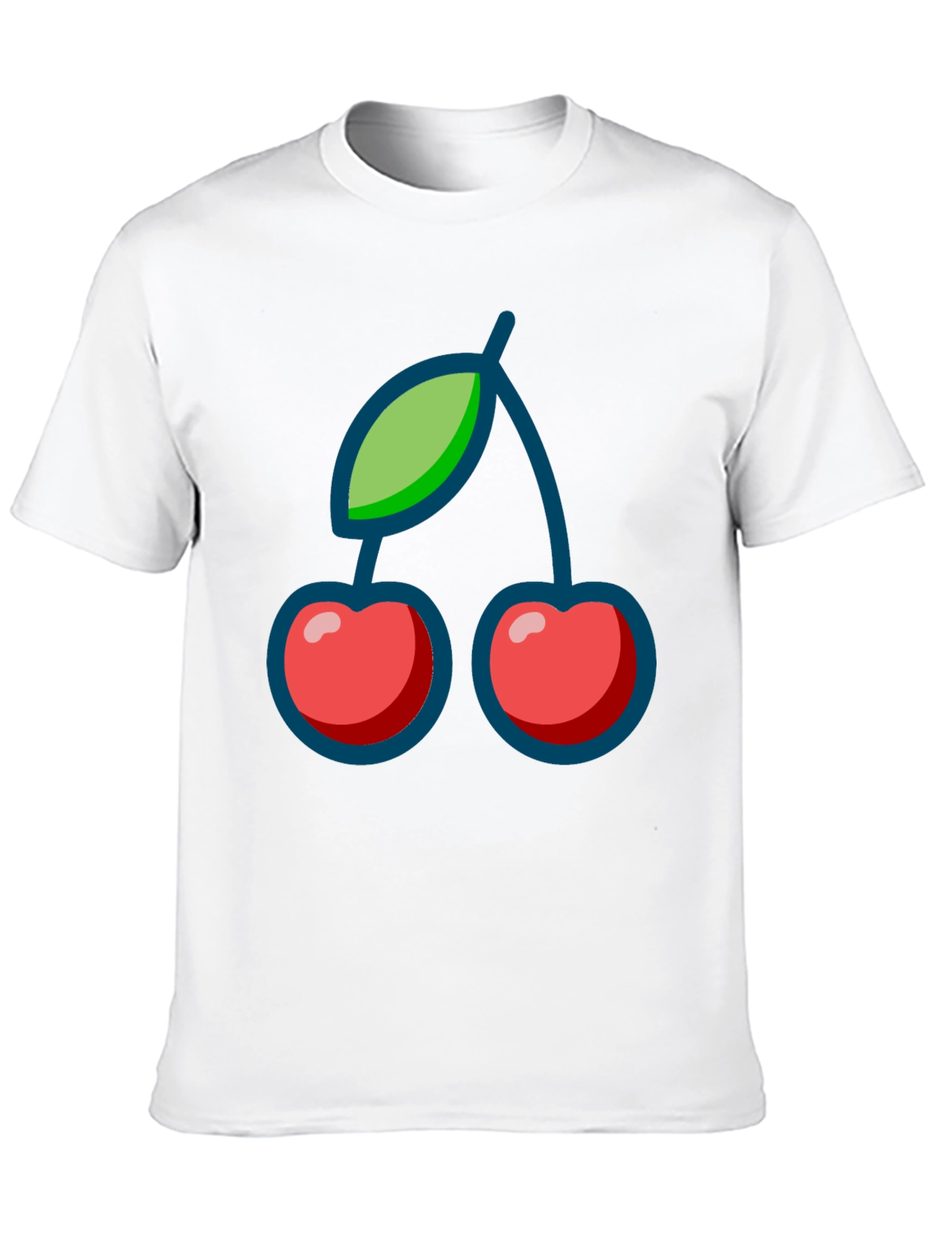 Cherry Graphic Print Black T-Shirt