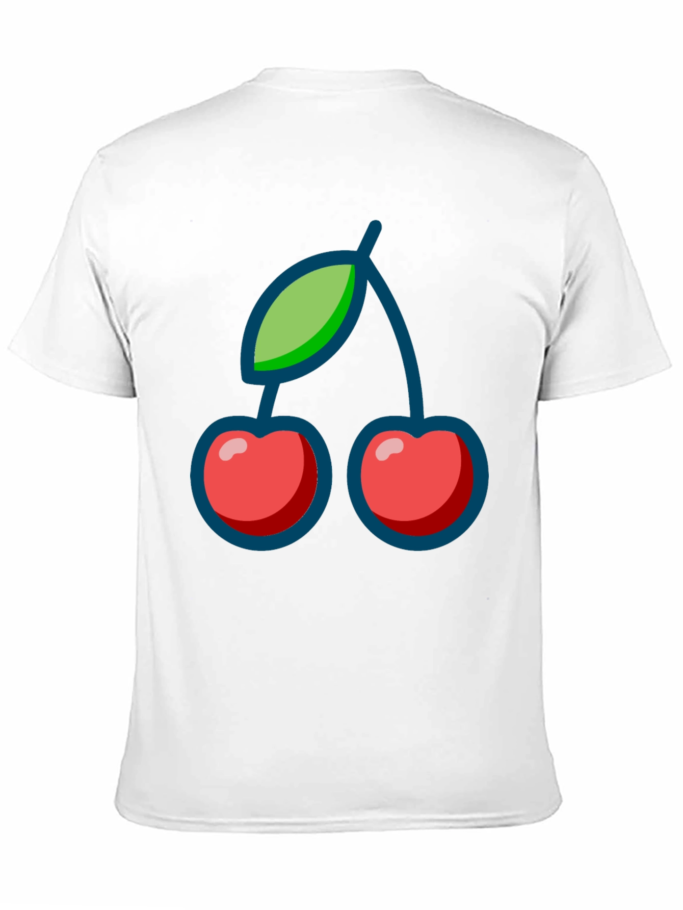 Cherry Graphic Print Black T-Shirt