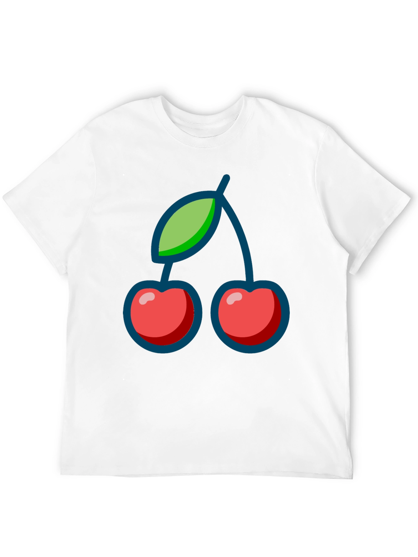 Cherry Graphic Print Black T-Shirt