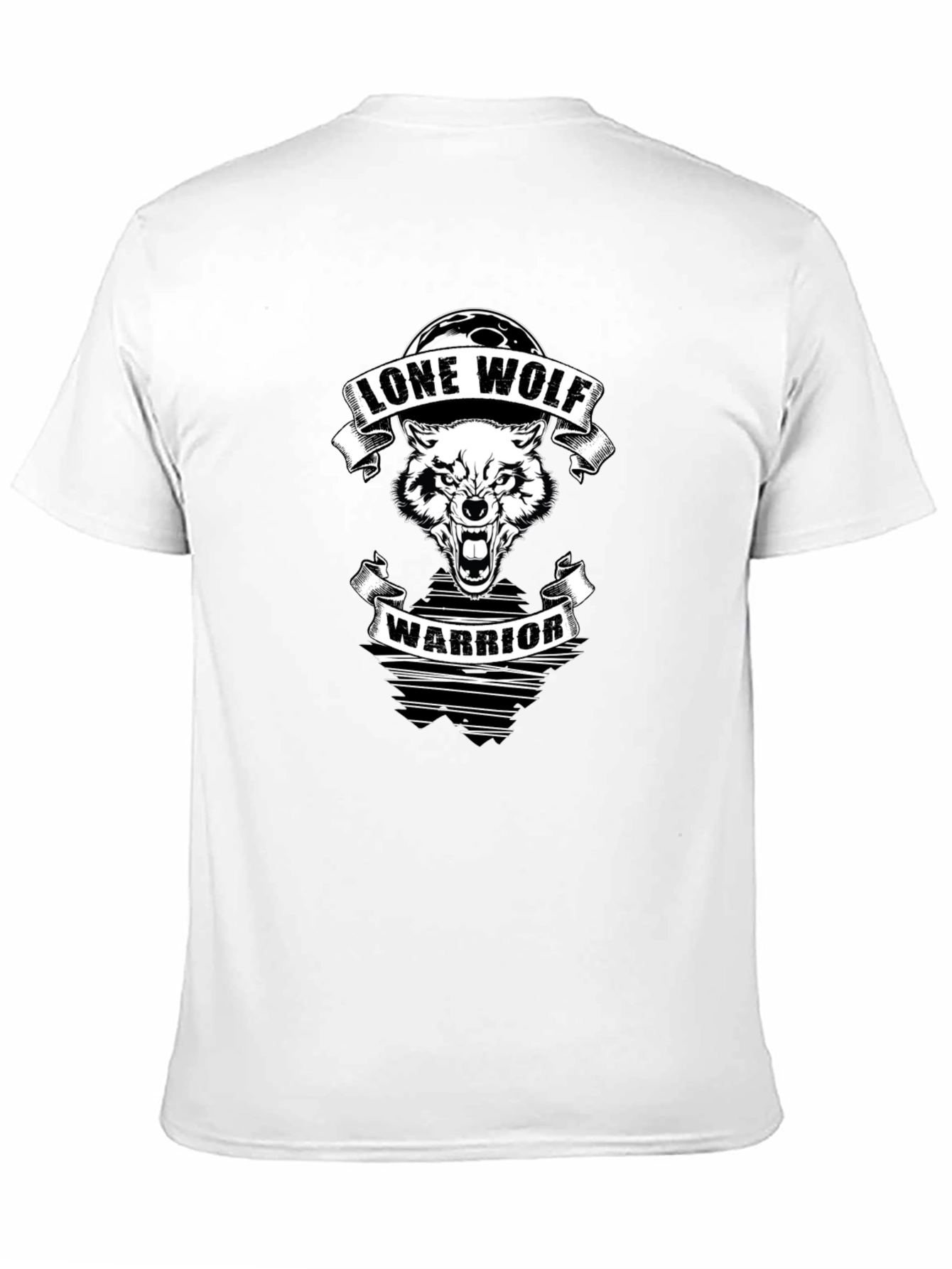 Lone Wolf Warrior Graphic Tee - Black