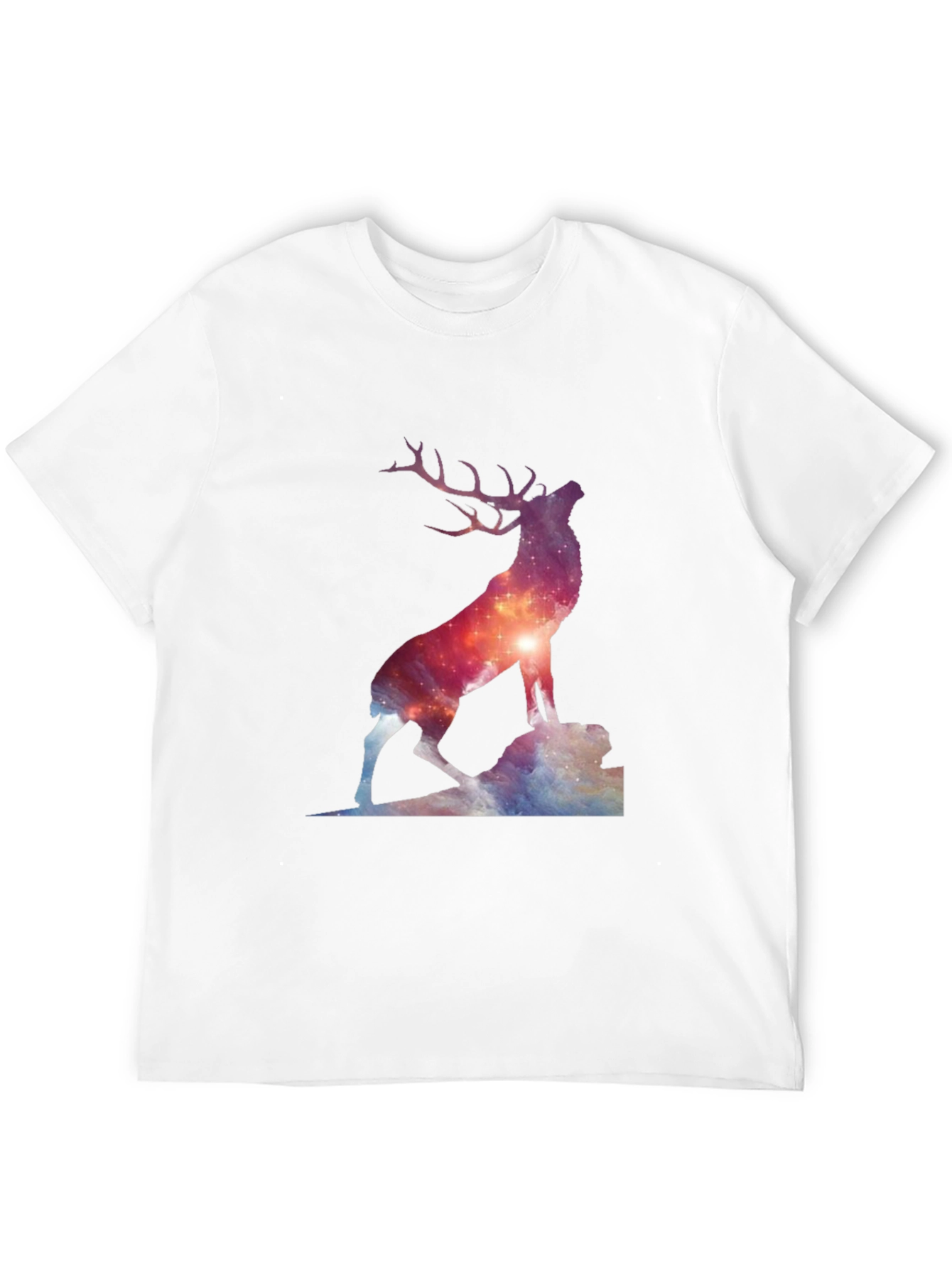 Galaxy Deer Graphic T-Shirt - Unisex Black Tee