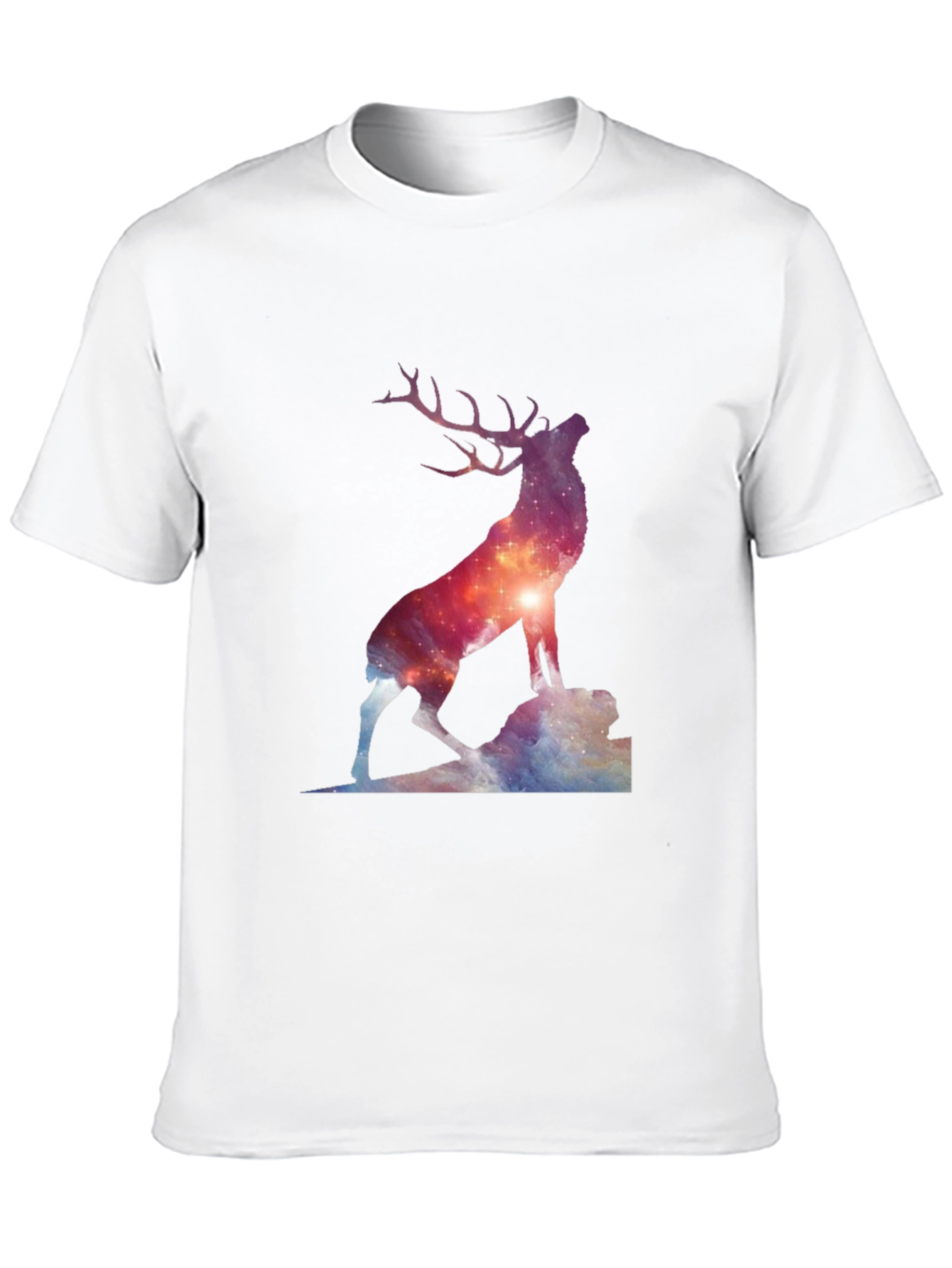 Galaxy Deer Graphic T-Shirt - Unisex Black Tee