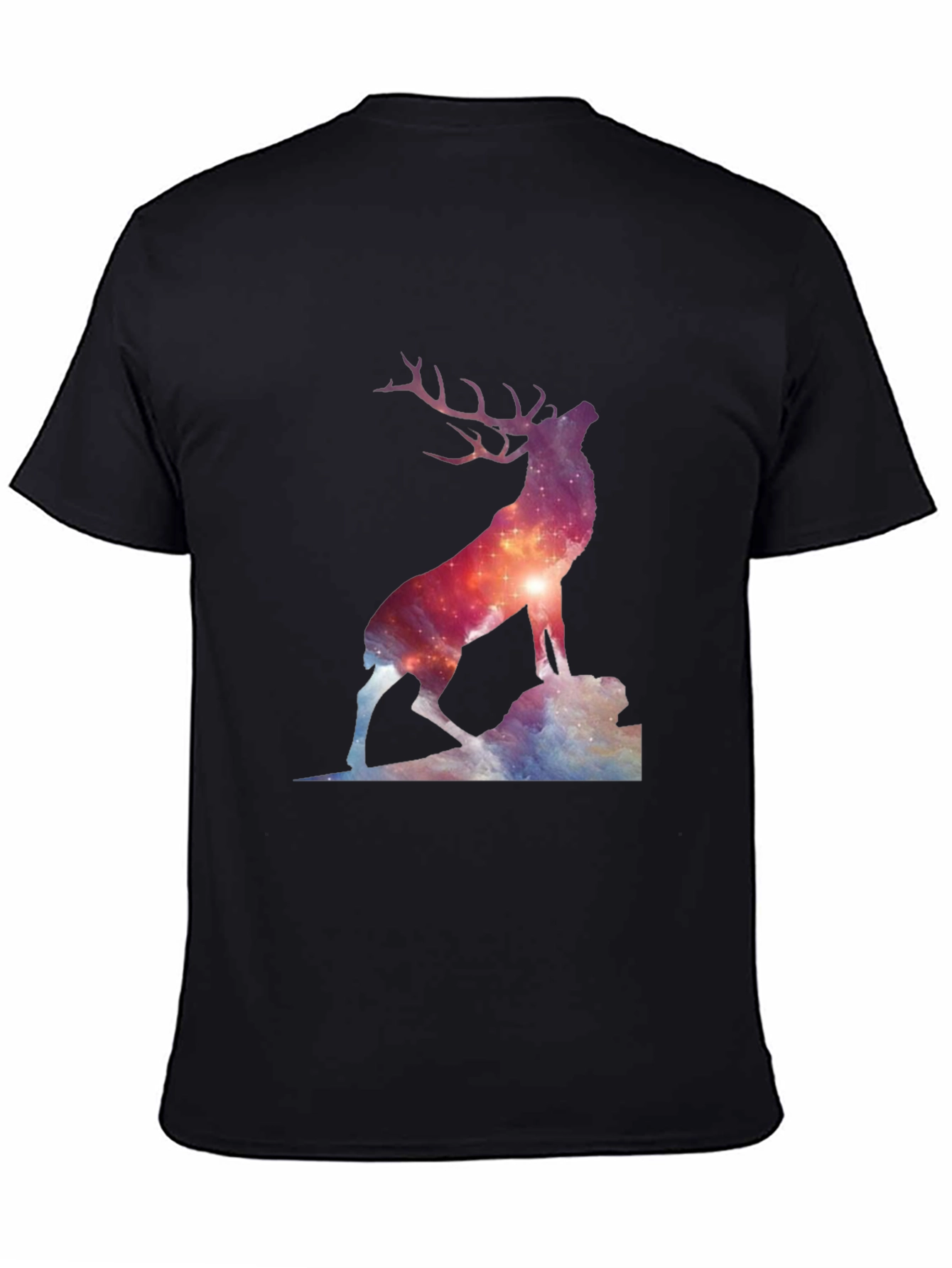 Galaxy Deer Graphic T-Shirt - Unisex Black Tee