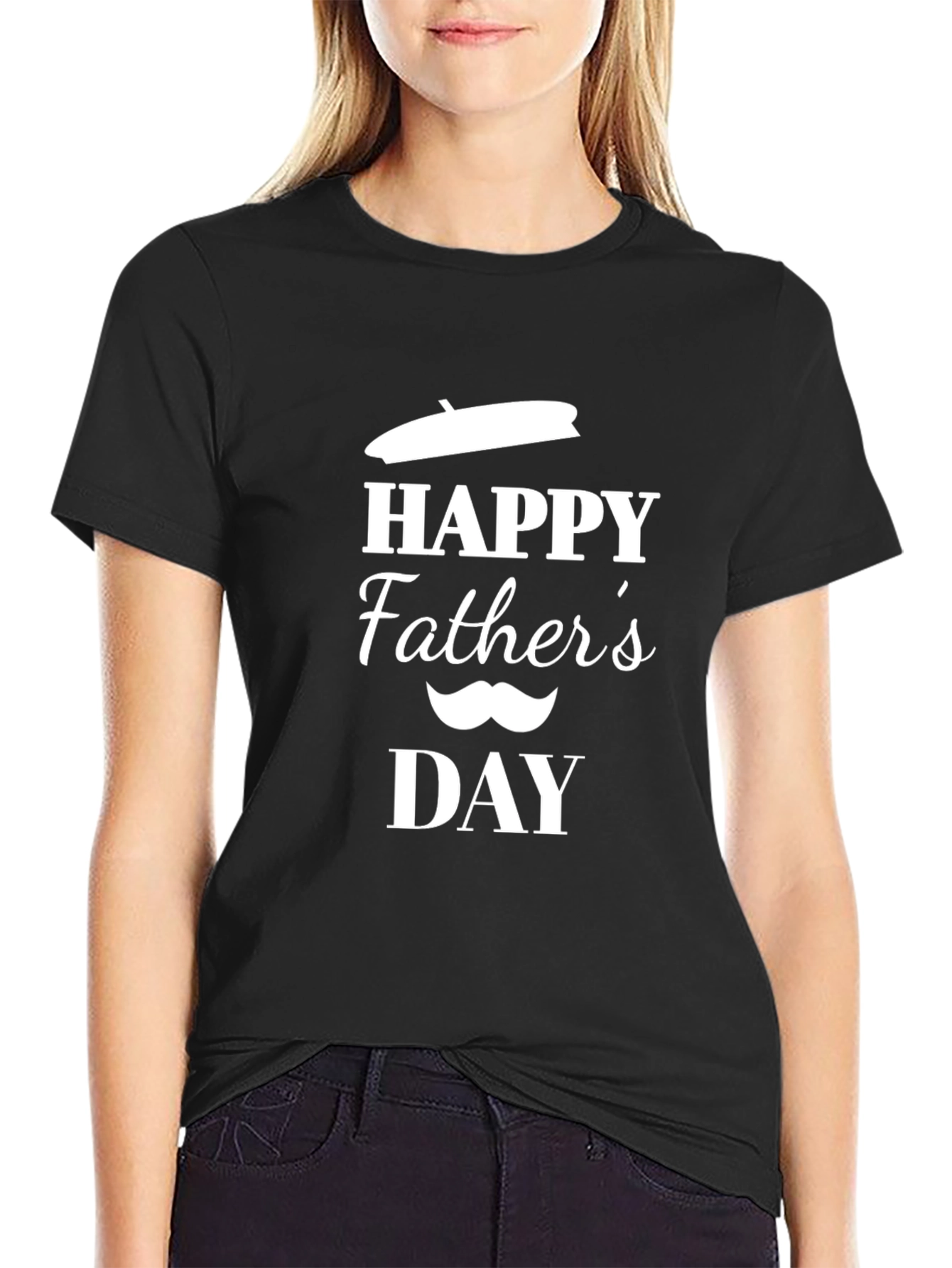 Happy Fathers Day Graphic Tee - Black