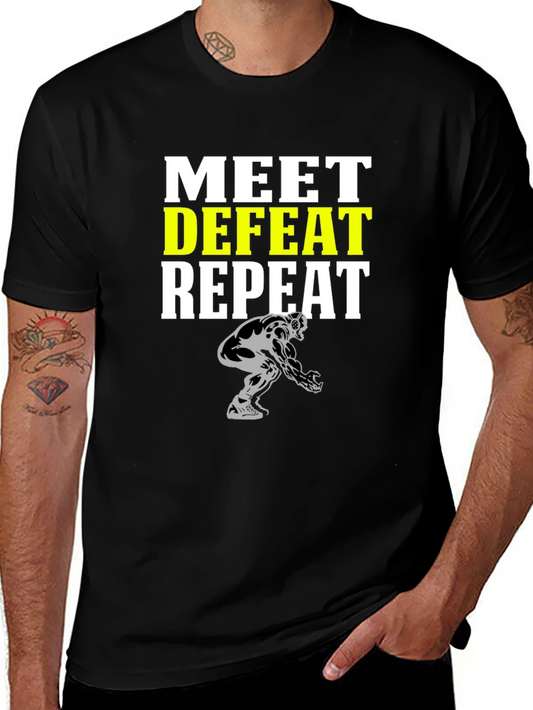 Meet Defeat Repeat Graphic T-Shirt