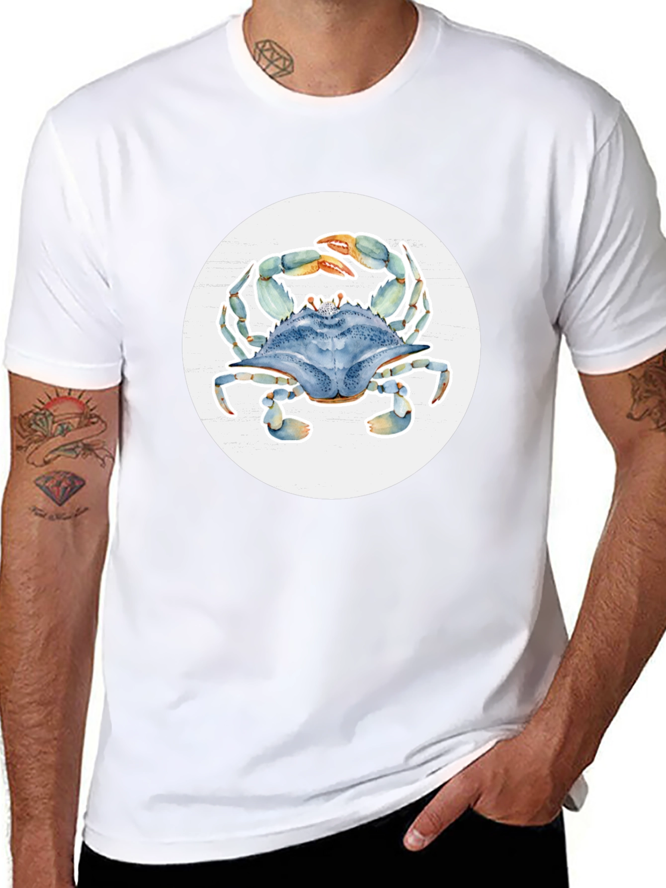 Crab Graphic Tee - Coastal Casual Style