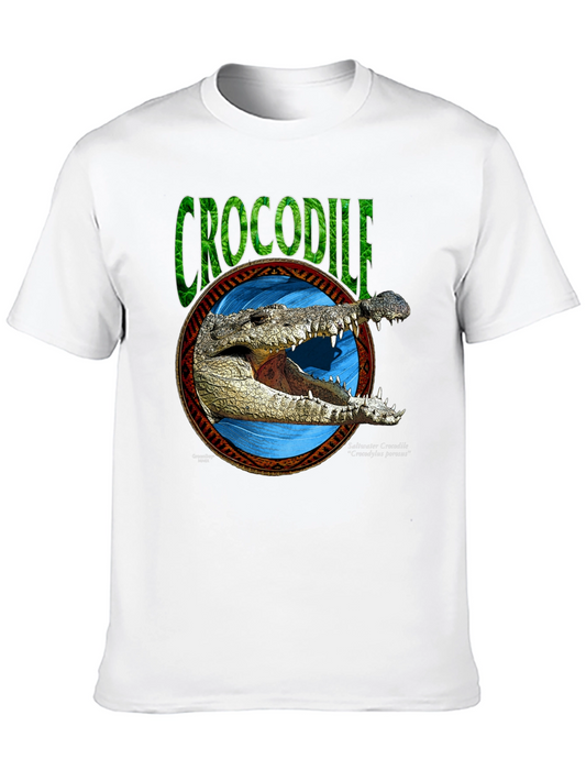 Crocodile Graphic Print Black T-Shirt