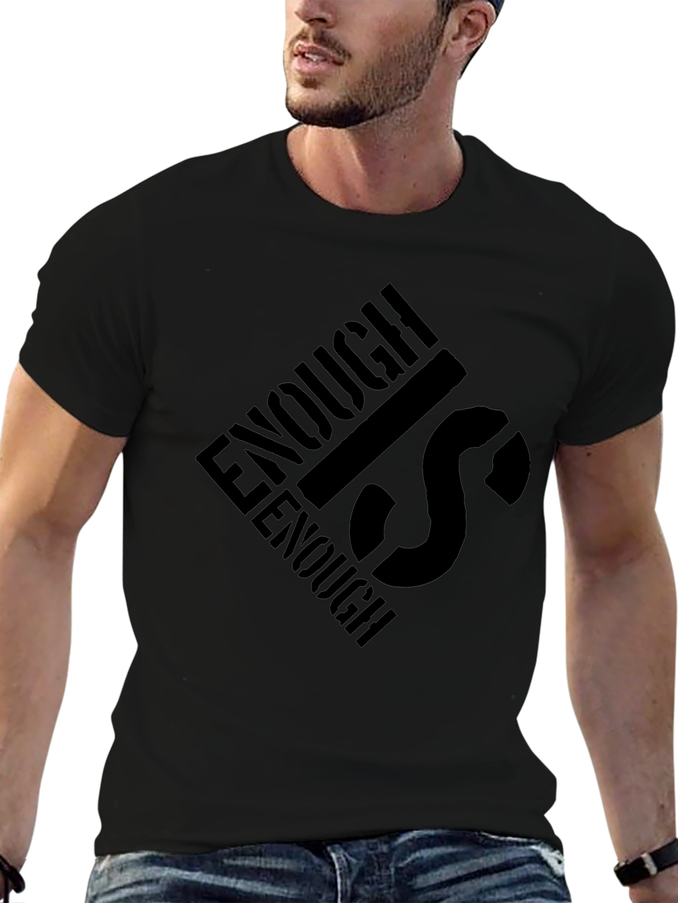 Enough is Enough Black Graphic Tee