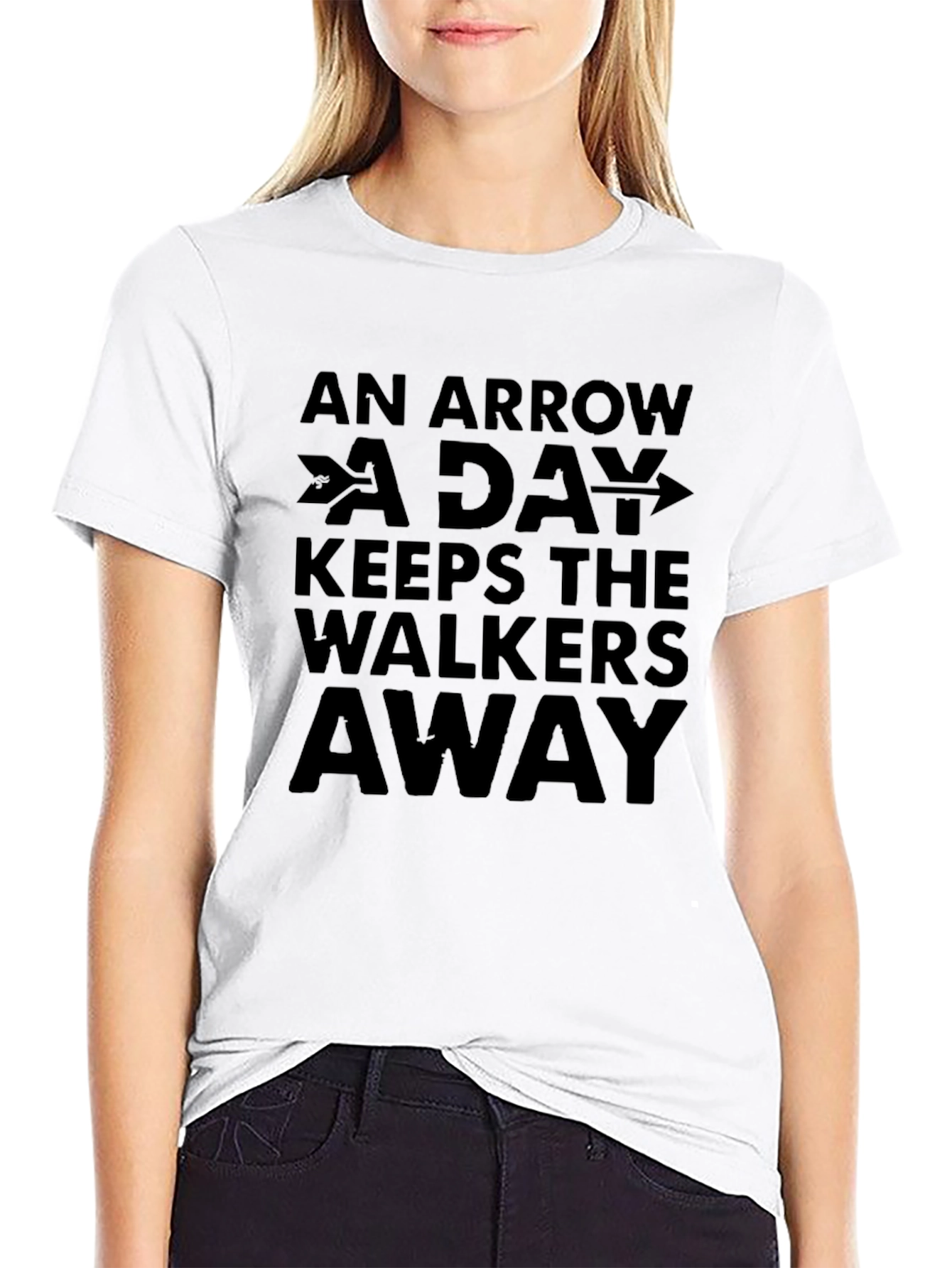 Arrow A Day Keeps Walkers Away Mens Black T-Shirt
