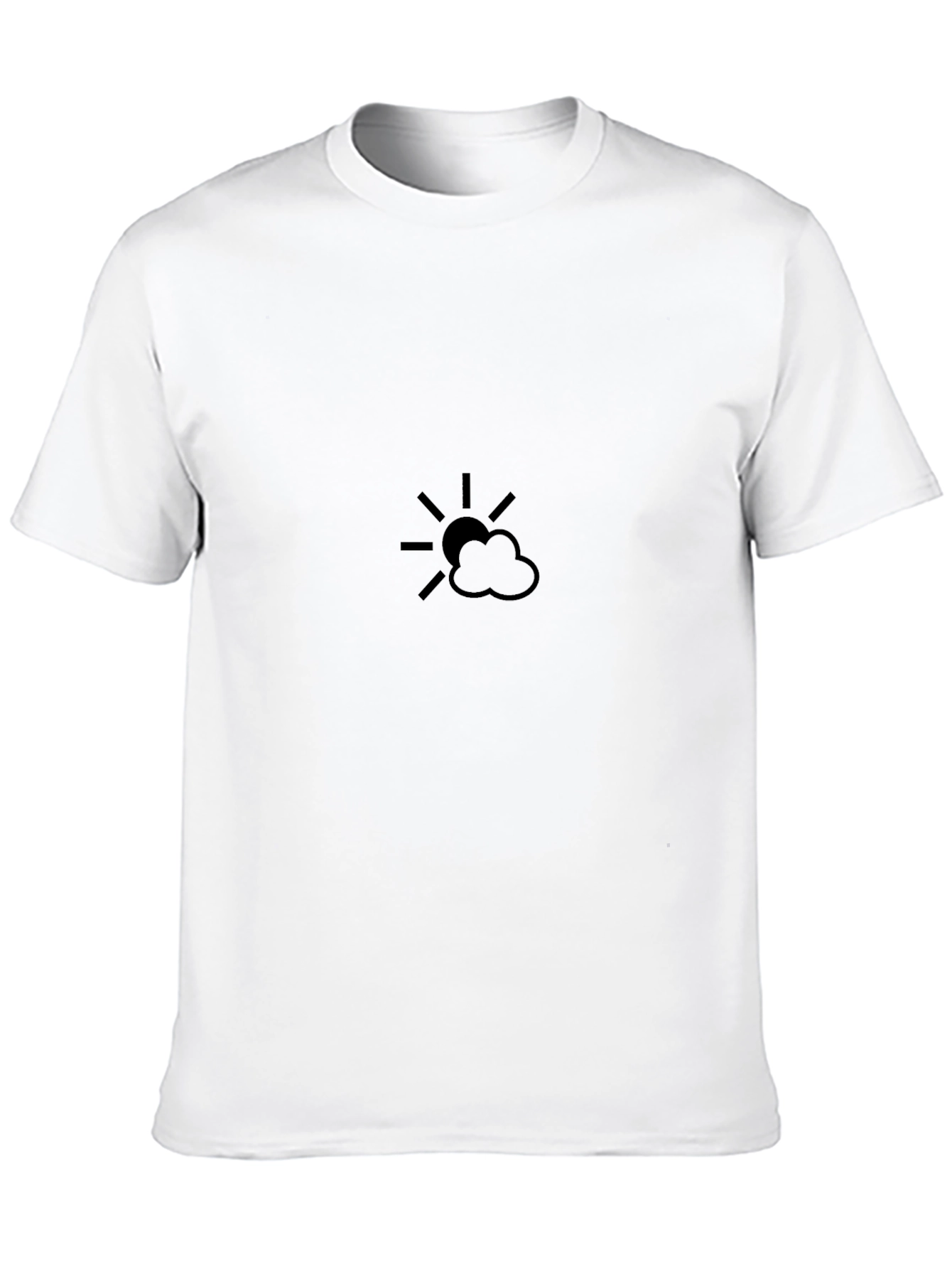 Cloudy Sun Graphic Black T-Shirt