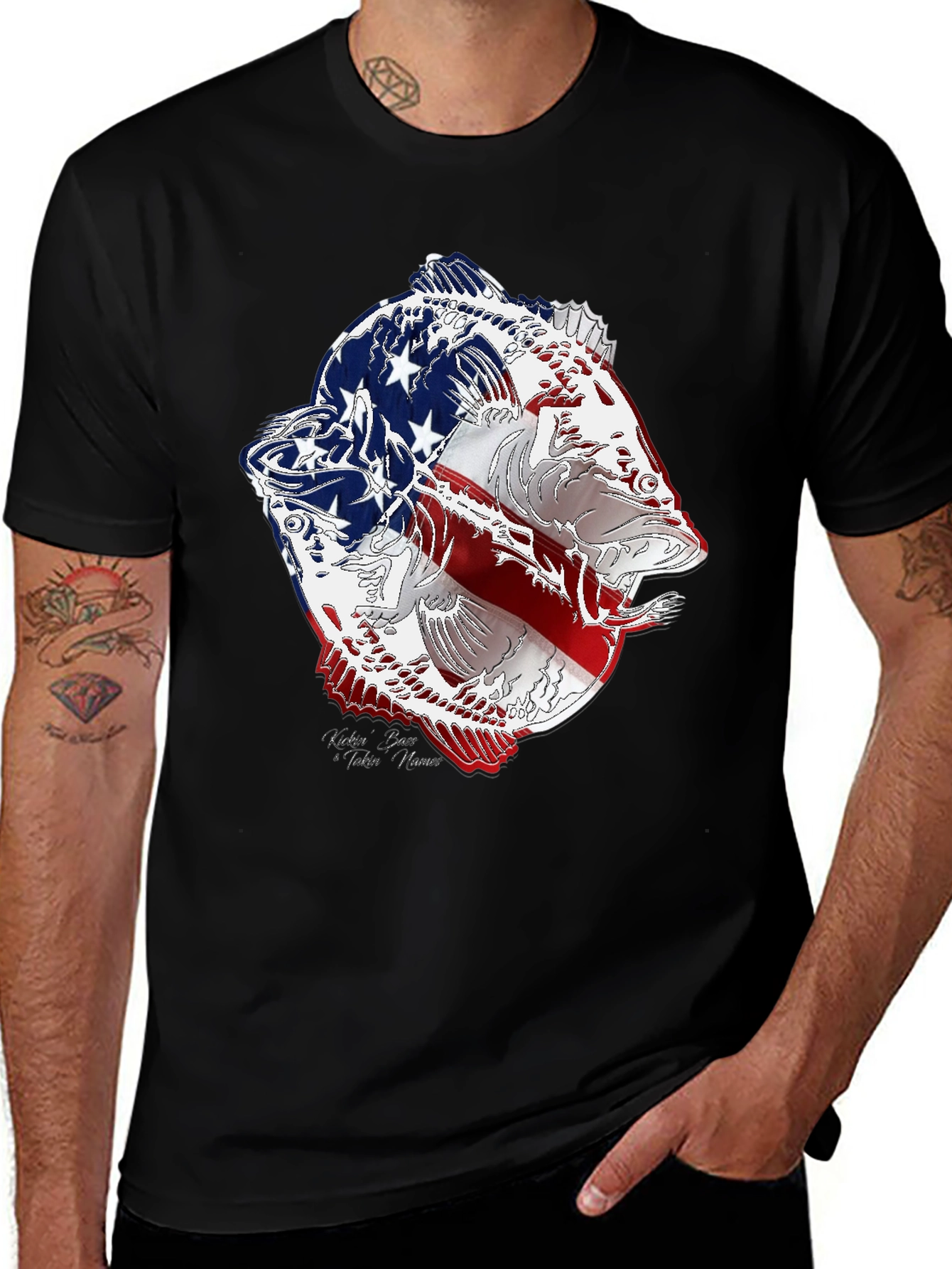 American Flag Bass Graphic Tee