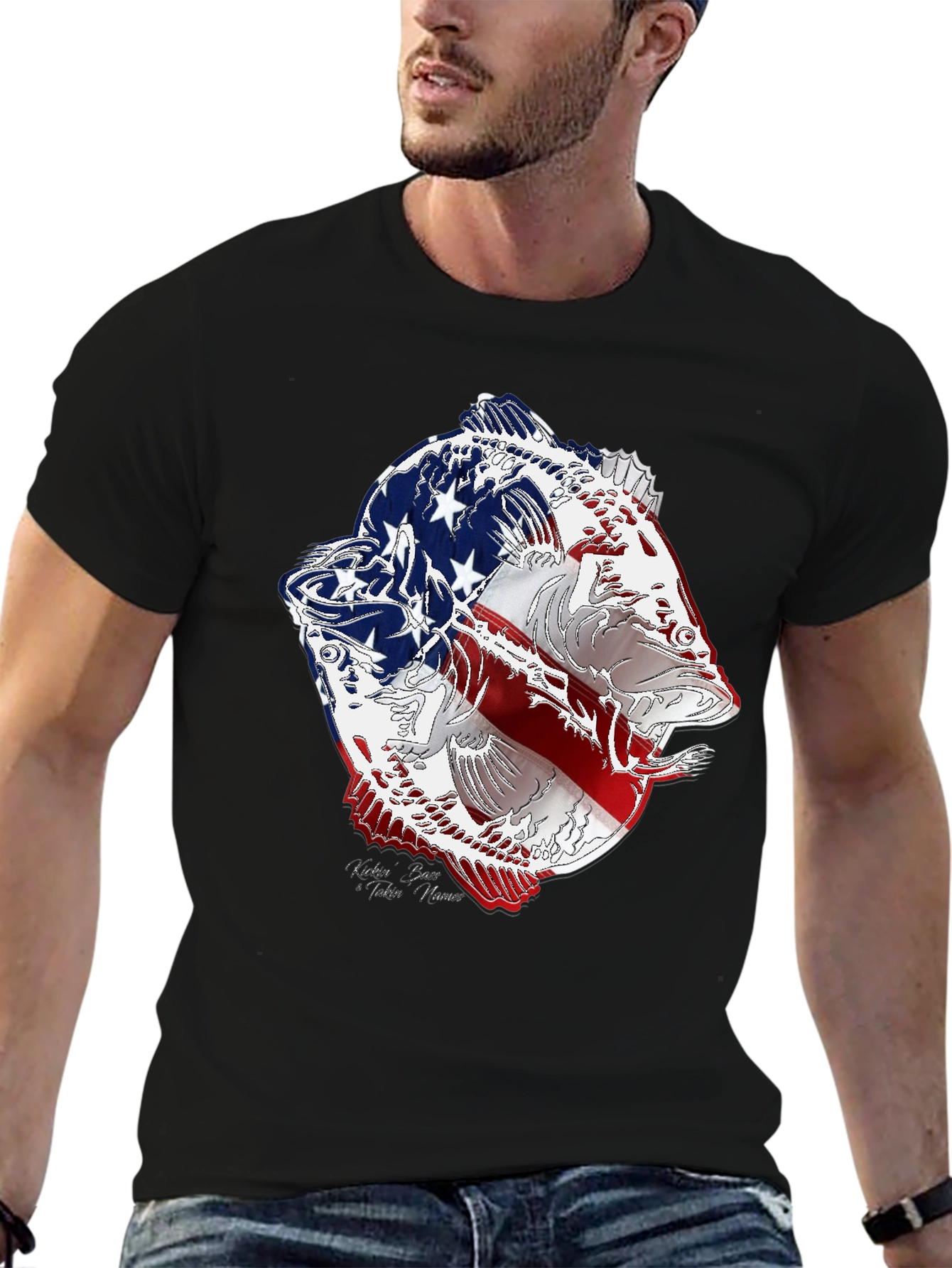 American Flag Bass Graphic Tee