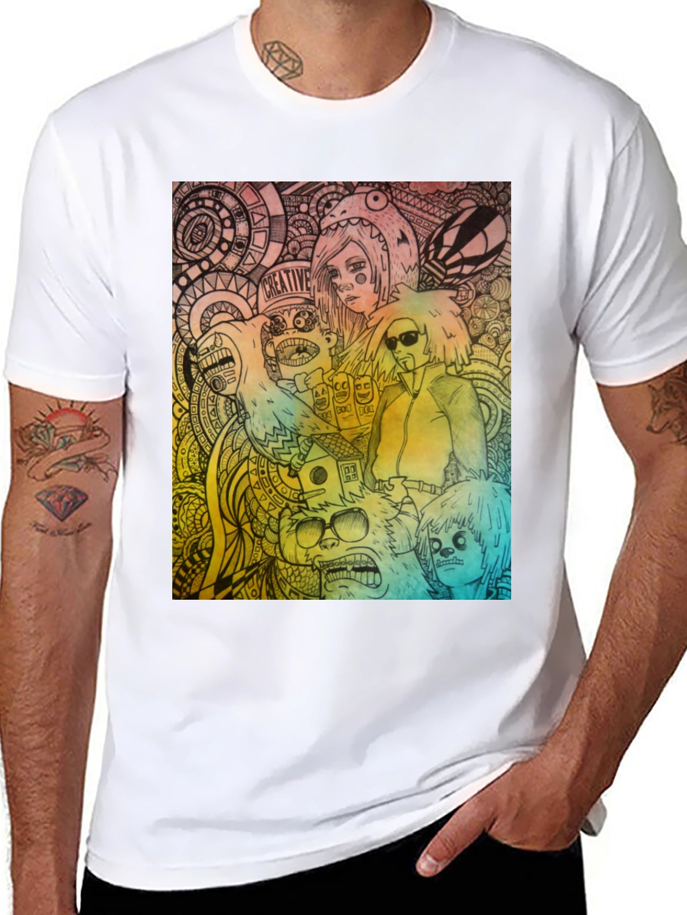 Creative Graphic Print Black T-Shirt