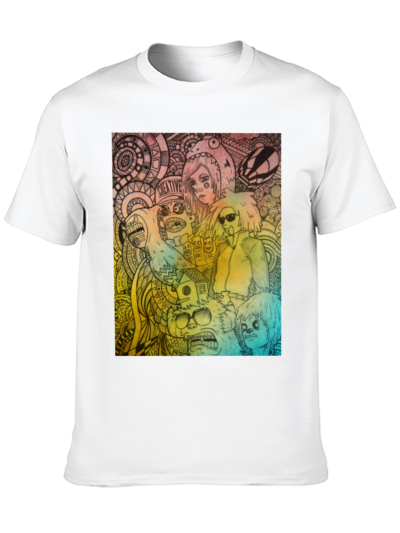Creative Graphic Print Black T-Shirt