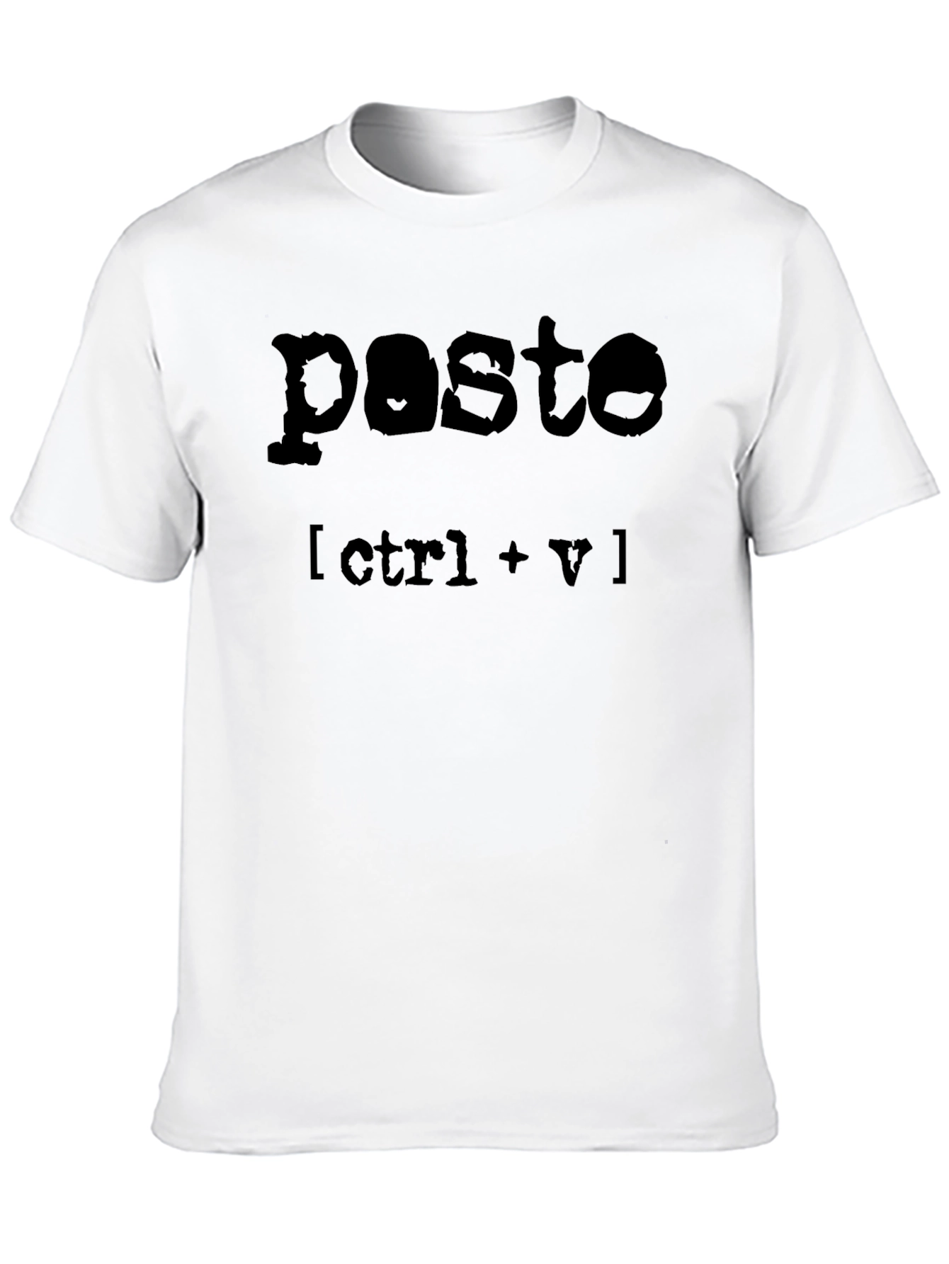 Paste Ctrl+V Graphic Tee - Black Cotton Blend