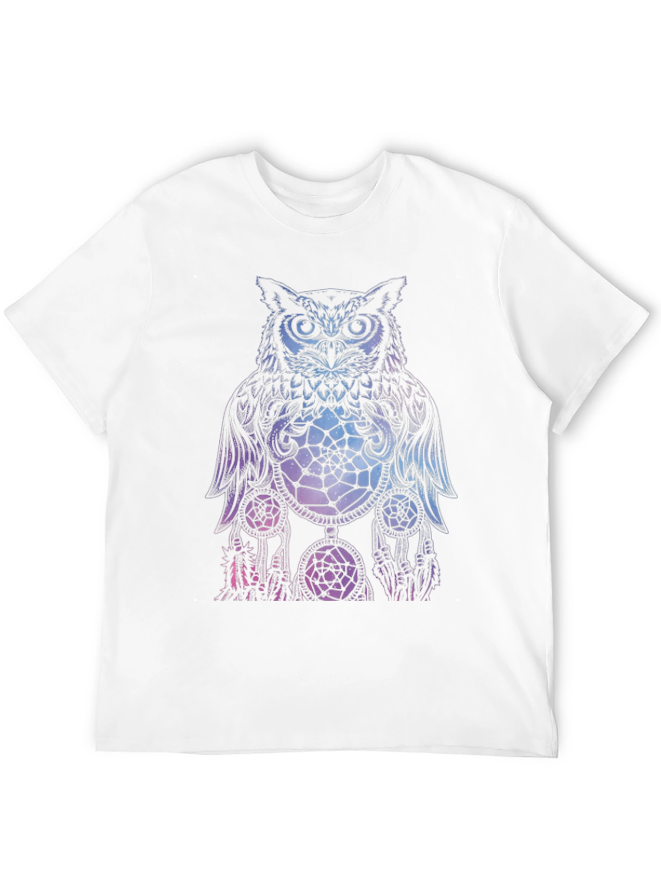 Owl Dreamcatcher Graphic Tee - Black Cotton T-Shirt