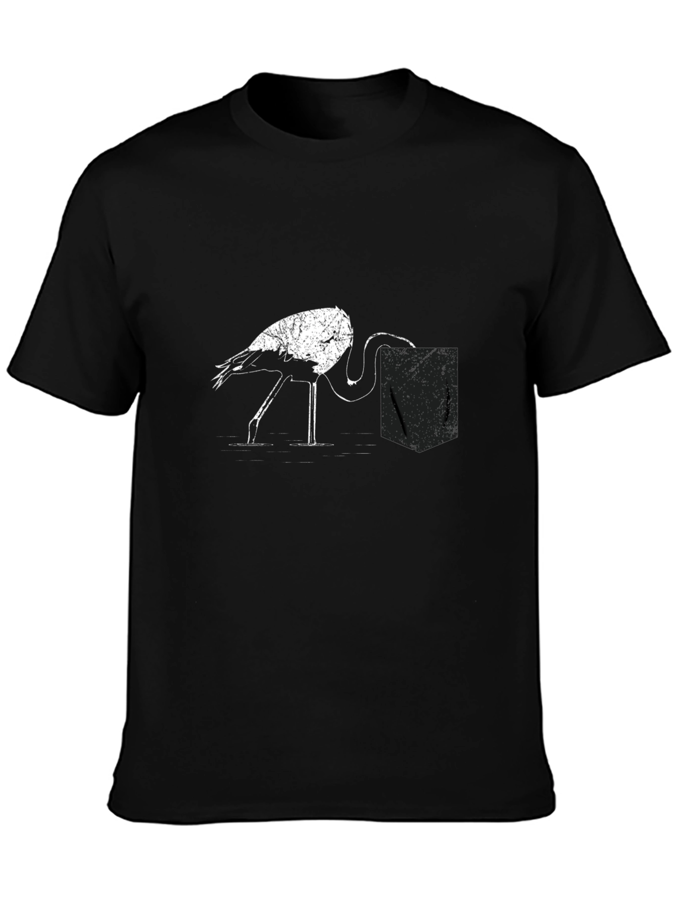 Black Flamingo Pocket Graphic Tee