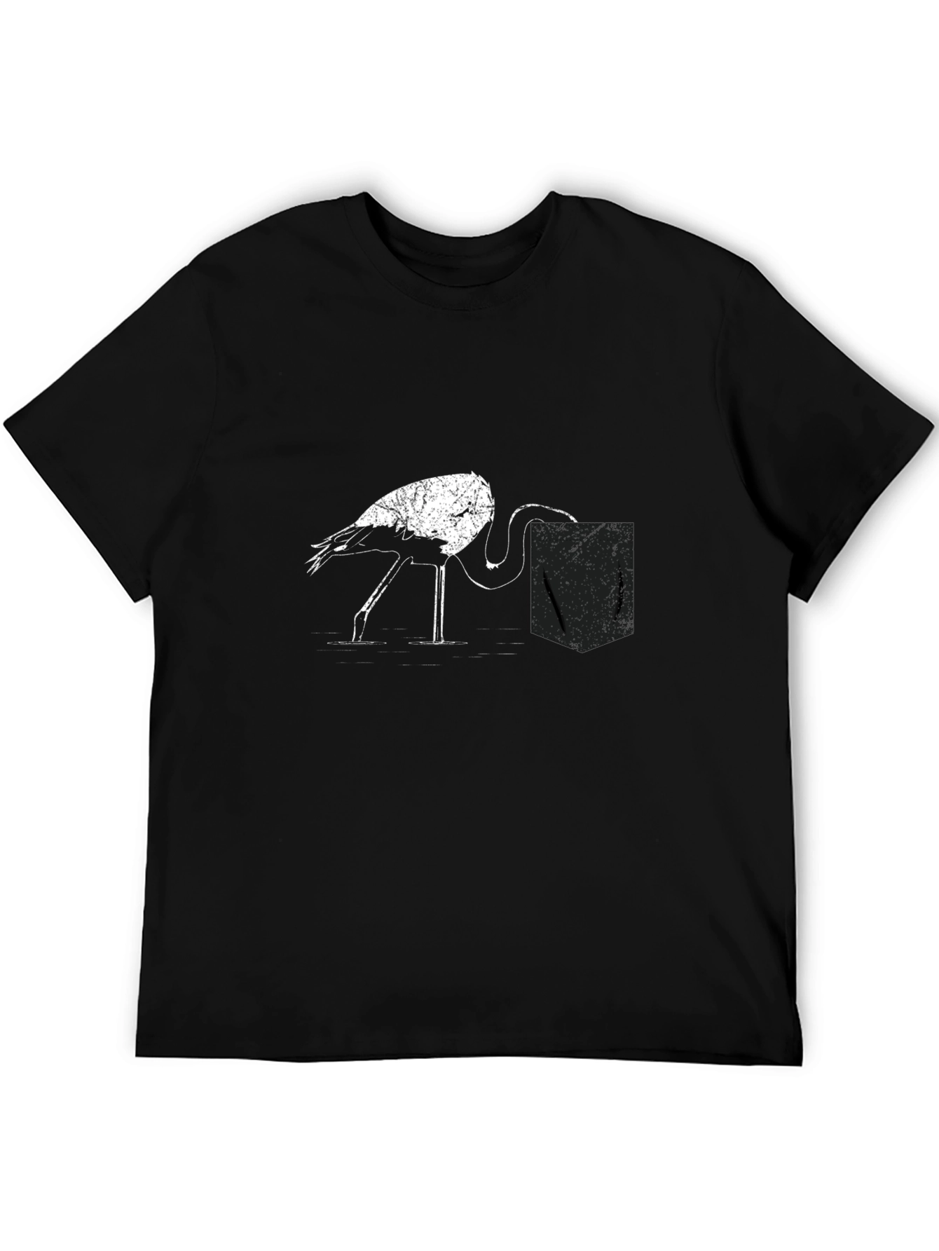 Black Flamingo Pocket Graphic Tee
