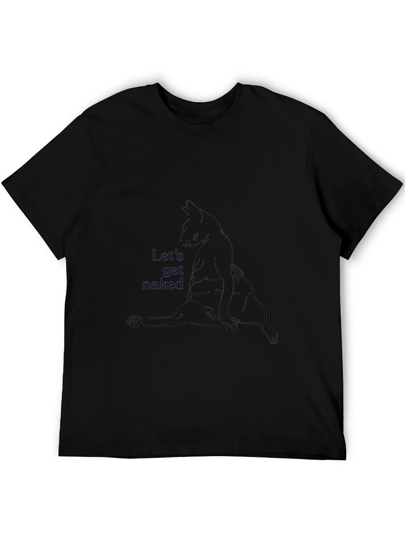 Humorous Cat Line Art T-Shirt