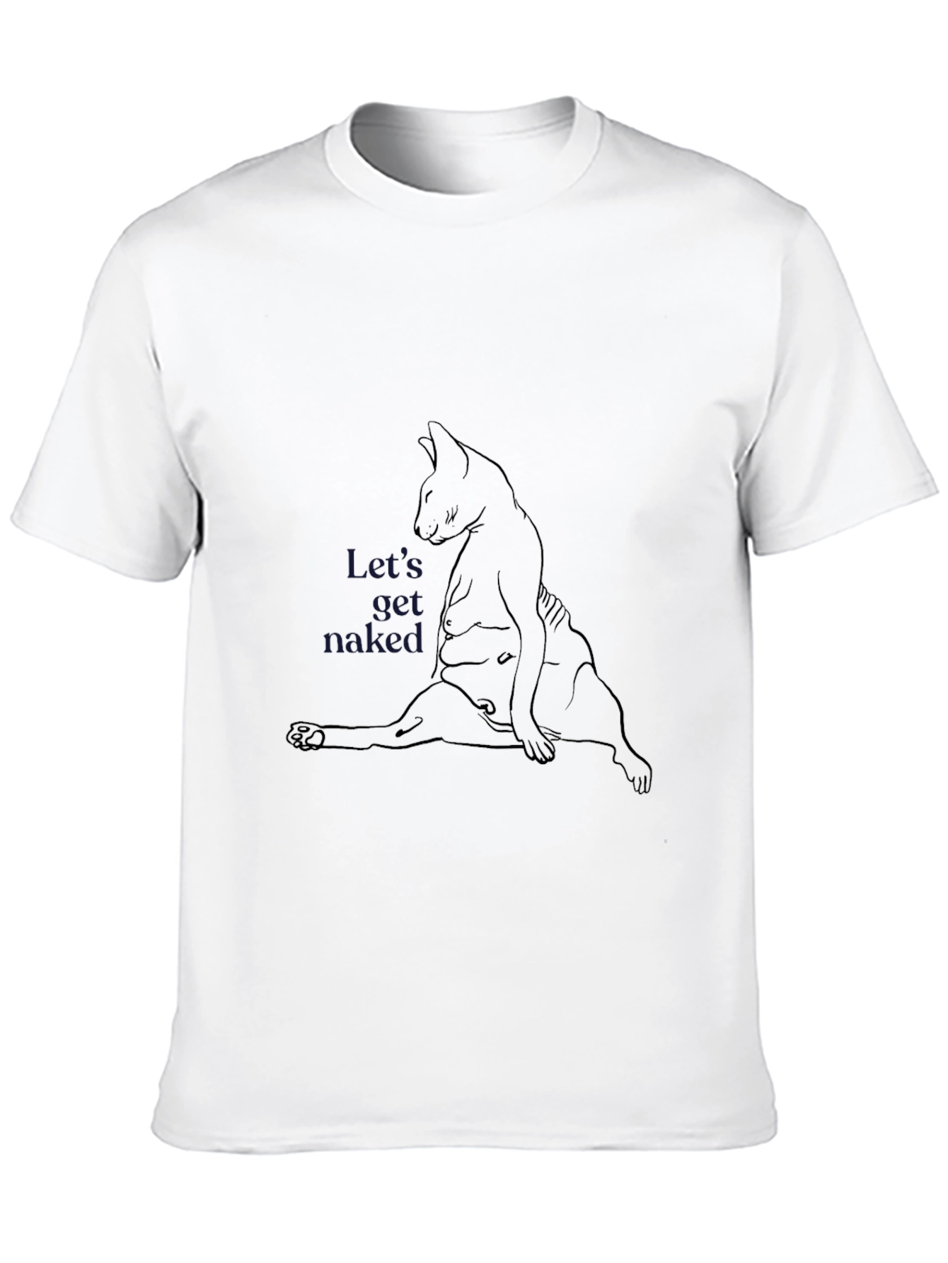 Humorous Cat Line Art T-Shirt