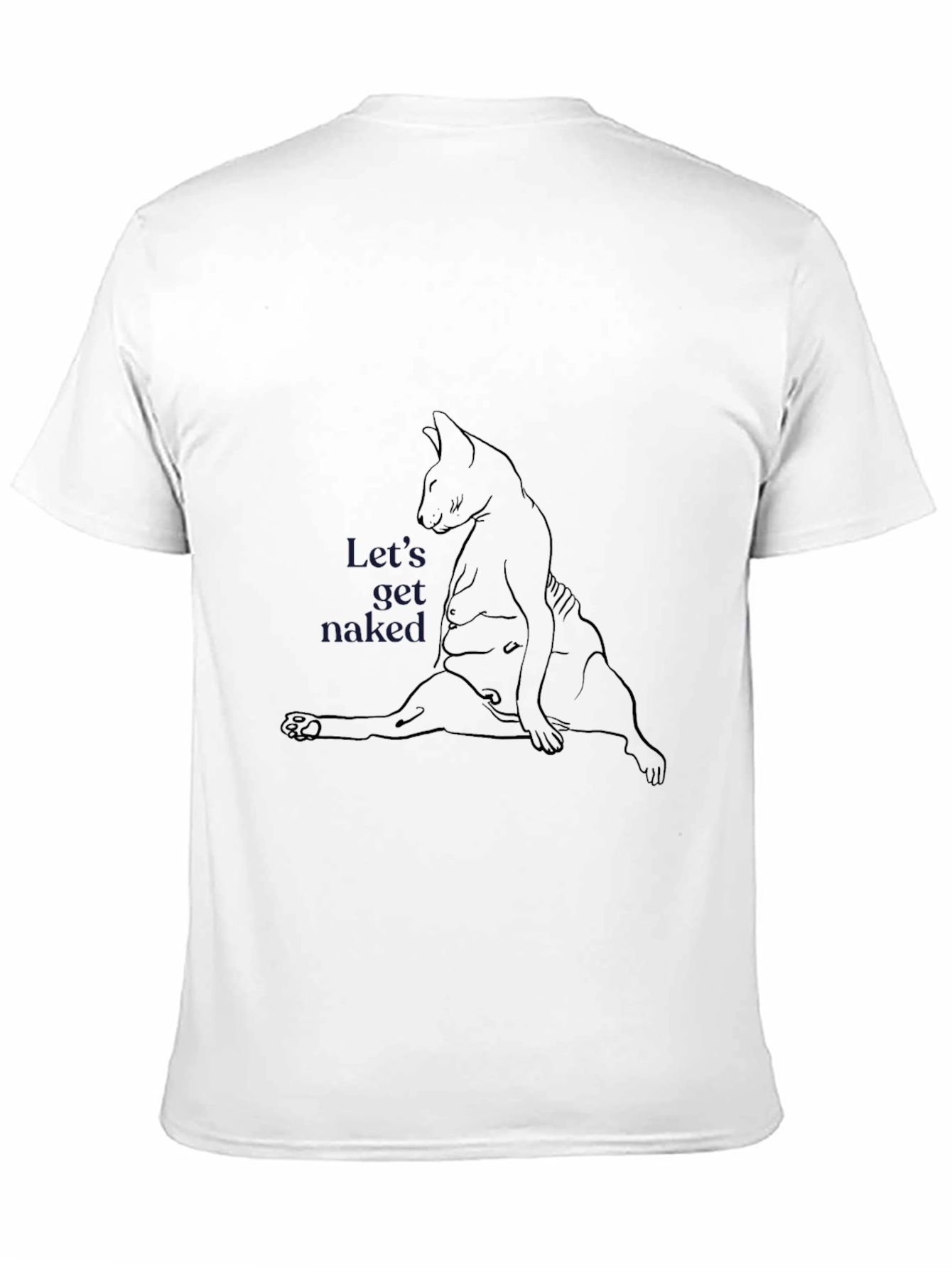 Humorous Cat Line Art T-Shirt