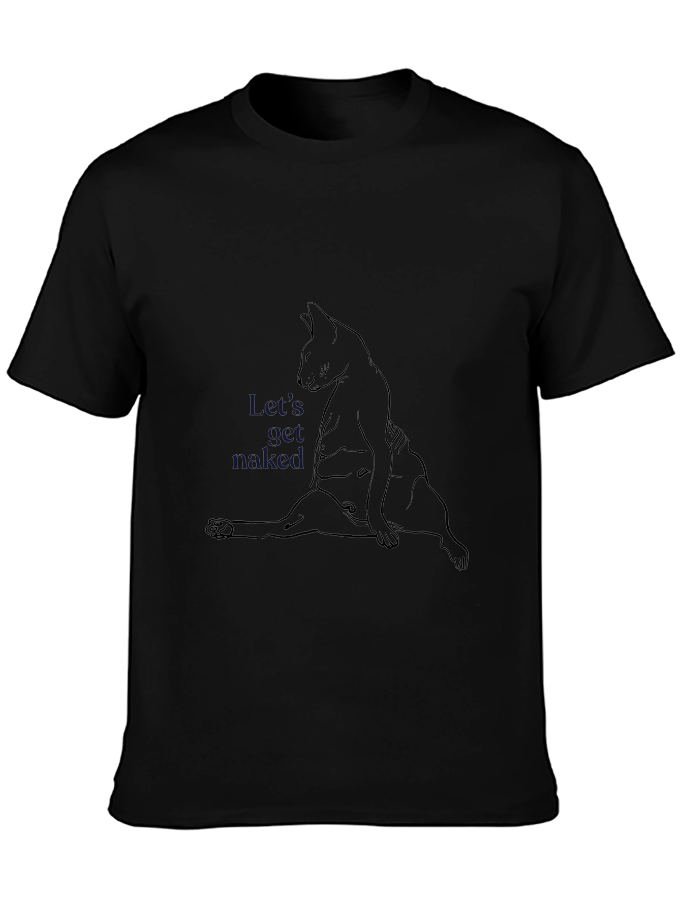 Humorous Cat Line Art T-Shirt