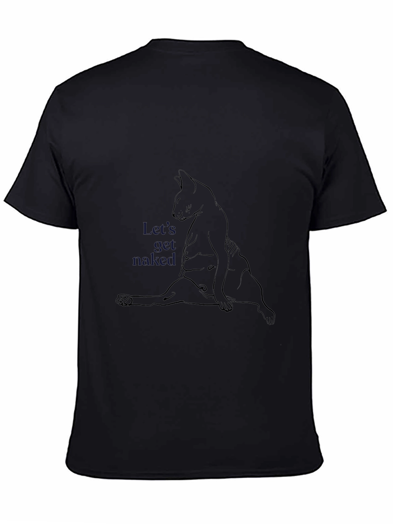 Humorous Cat Line Art T-Shirt