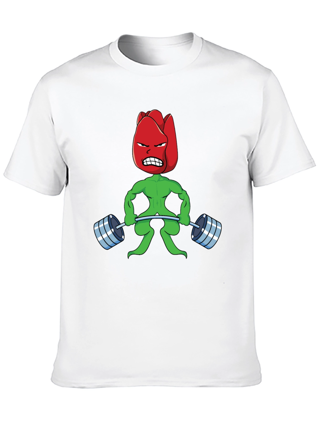 Funny Bodybuilding Tulip Cartoon Graphic T-Shirt