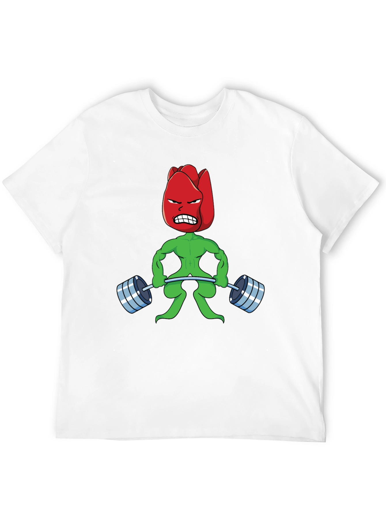 Funny Bodybuilding Tulip Cartoon Graphic T-Shirt