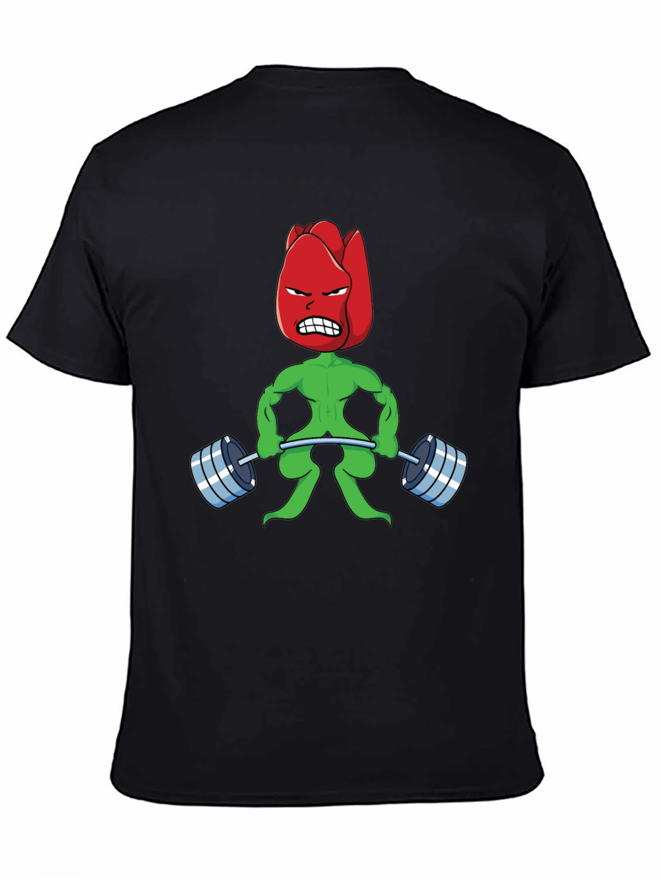 Funny Bodybuilding Tulip Cartoon Graphic T-Shirt