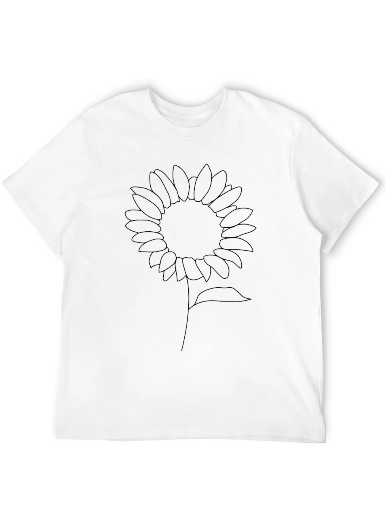 Sunflower Outline Graphic Black T-Shirt